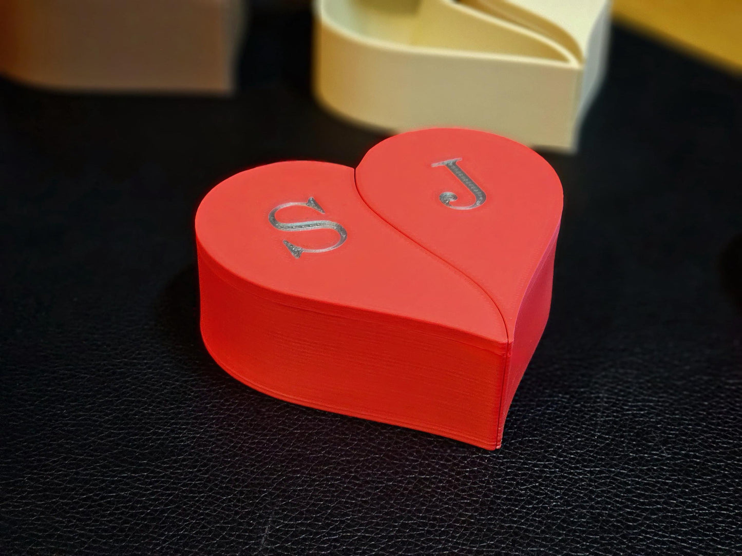 Two Halves Love Heart Box | Perfect for Jewellery, Trinkets Etc | Small or Large, Choice of Colours | Anniversary & Valentine's Day Gift