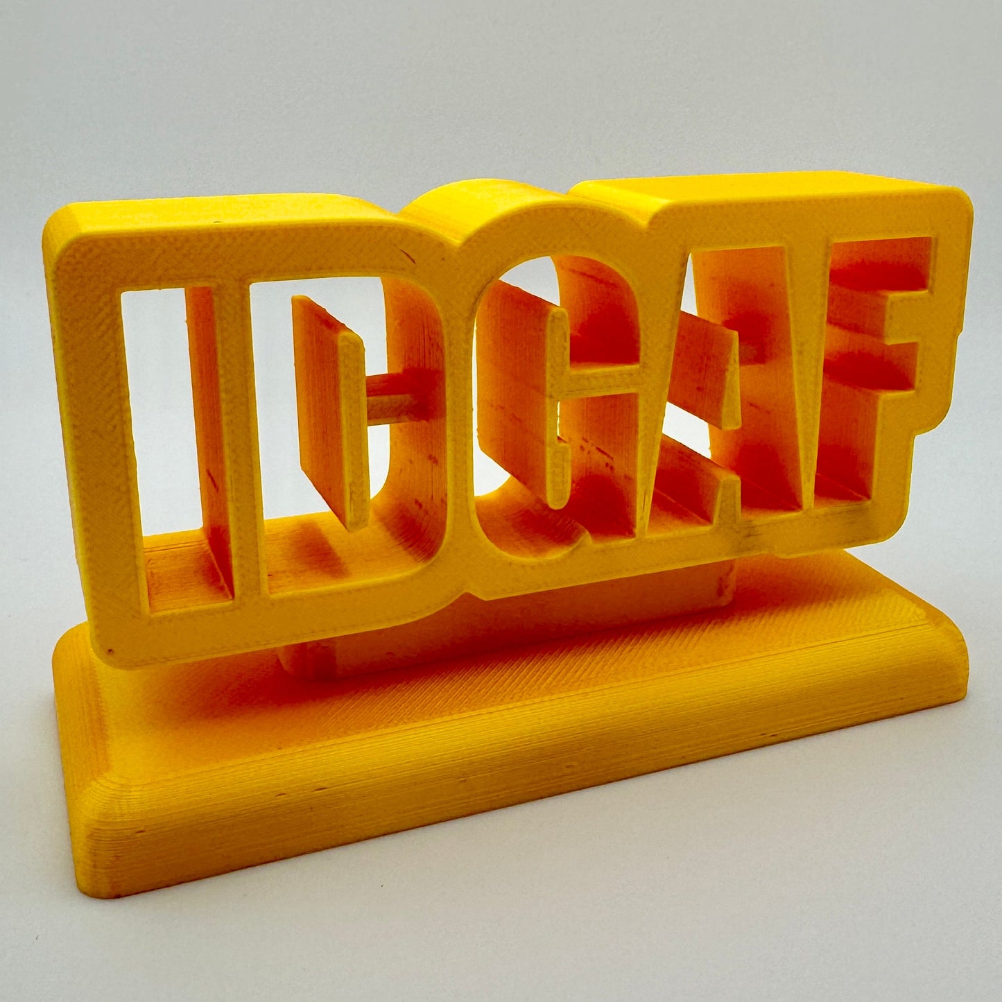 Bold 3D Printed 'IDGAF' Signs - Perfect for Desk, Shelf, or Trophy Display!