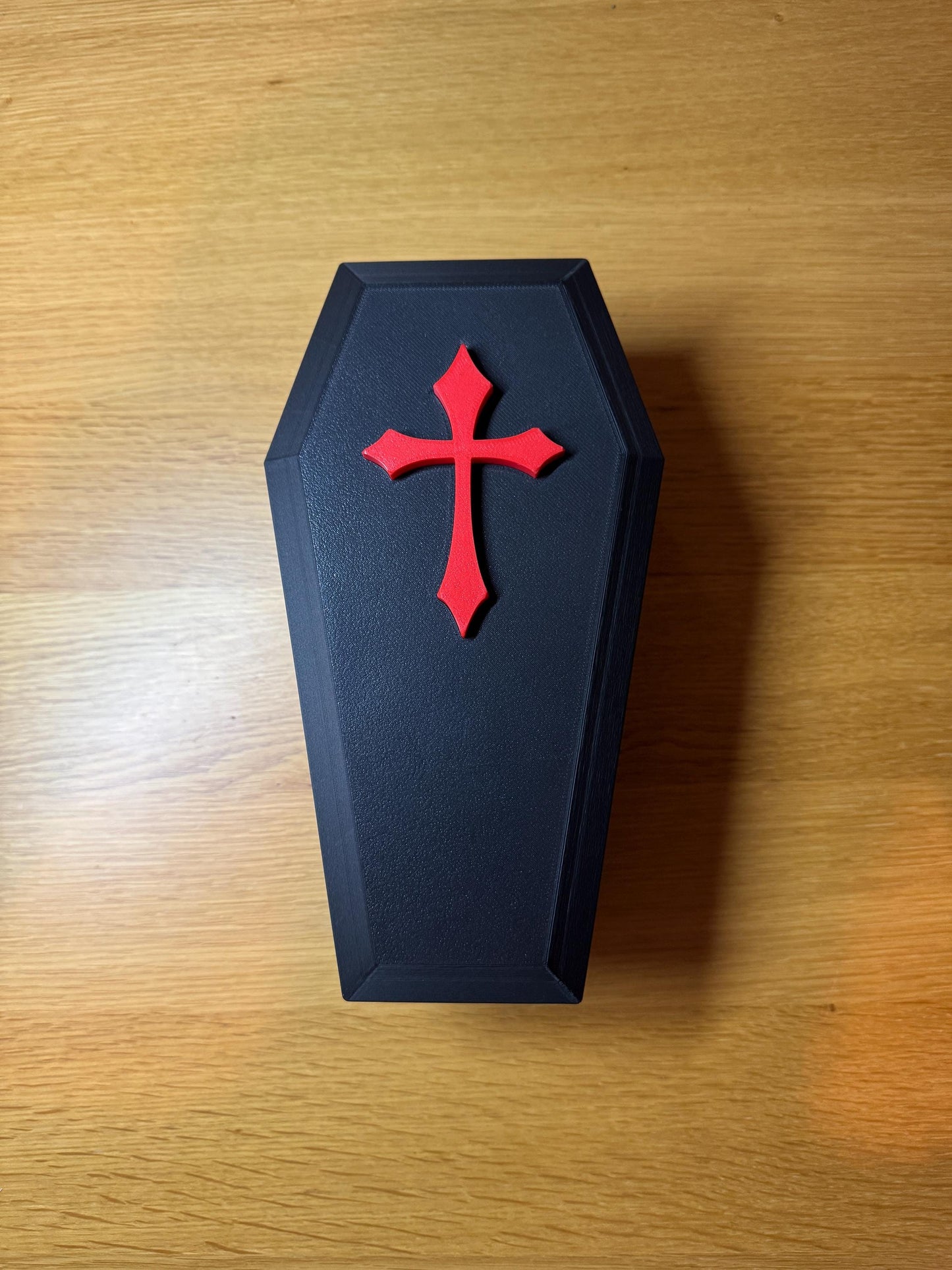 Reptile Coffin Hide | 3D Printed Gothic Enclosure Decor for Snakes, Geckos, Lizards | 9” Long Shelter/Cave/Home