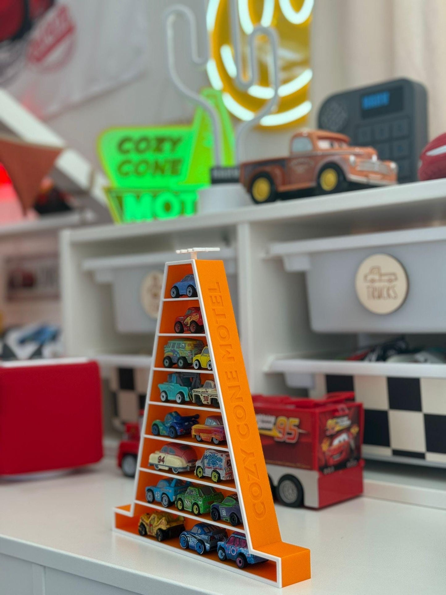 Mini Cone Motel | Shelf For Miniature Toy Cars