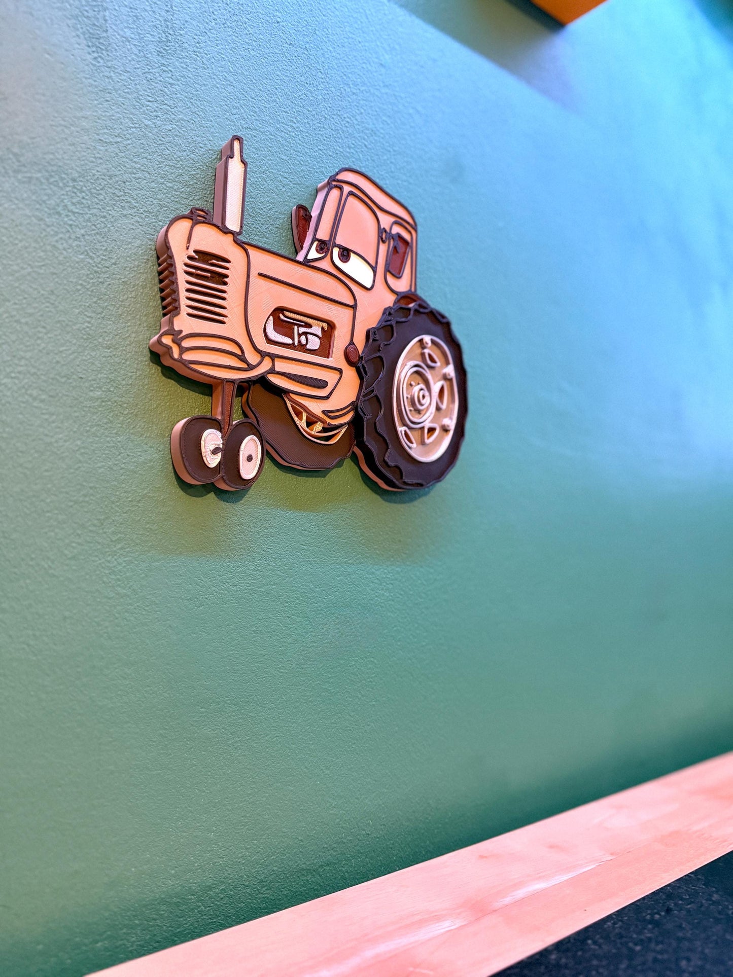 Tractor 3D Detailed Effect | Side View Wall Sign  |  Kids Bedroom Decor