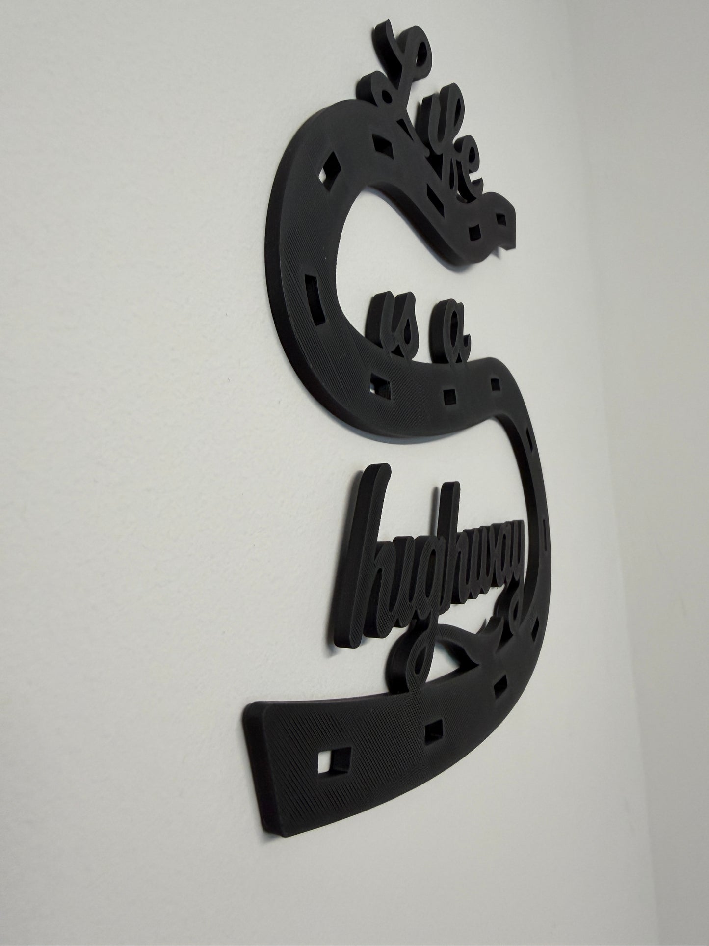 Life is a Highway Small 3D Wall Sign 23cm/9in | Lyric Quotes | Kids Bedroom Decor | Adhesive Not Included