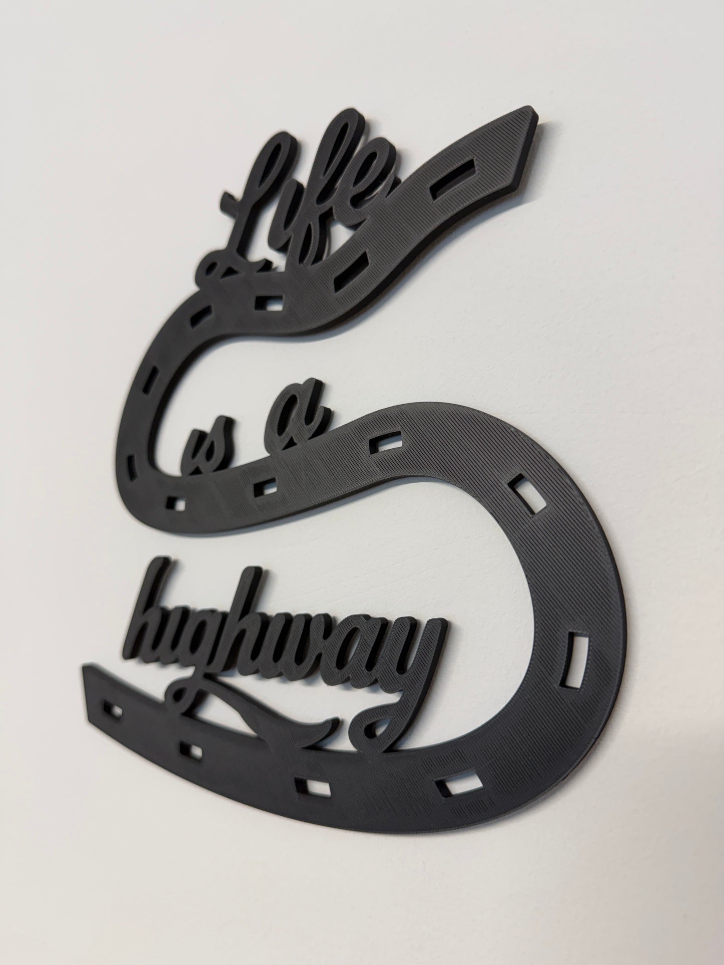 Life is a Highway Small 3D Wall Sign 23cm/9in | Lyric Quotes | Kids Bedroom Decor | Adhesive Not Included