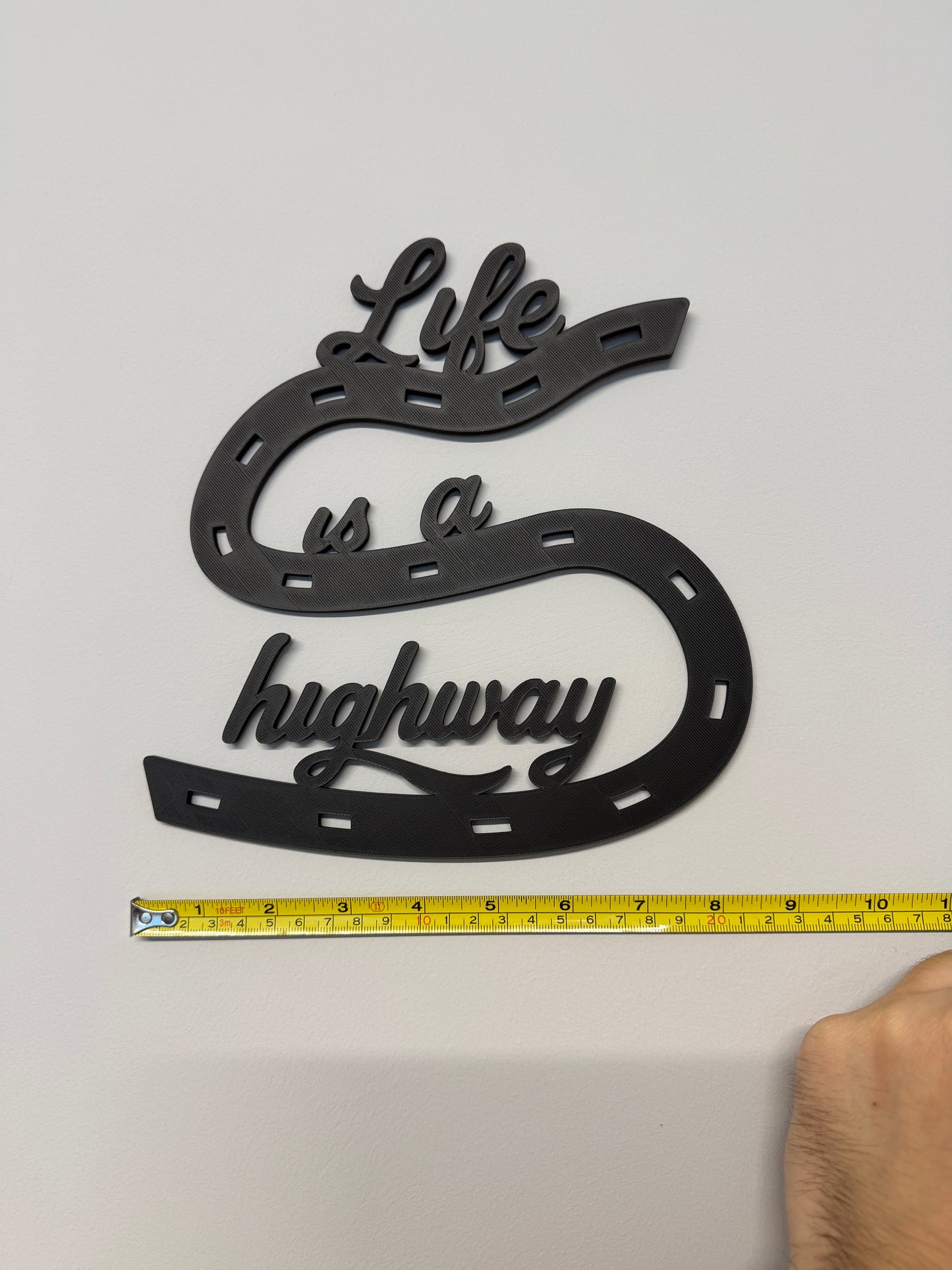 Life is a Highway Small 3D Wall Sign 23cm/9in | Lyric Quotes | Kids Bedroom Decor | Adhesive Not Included