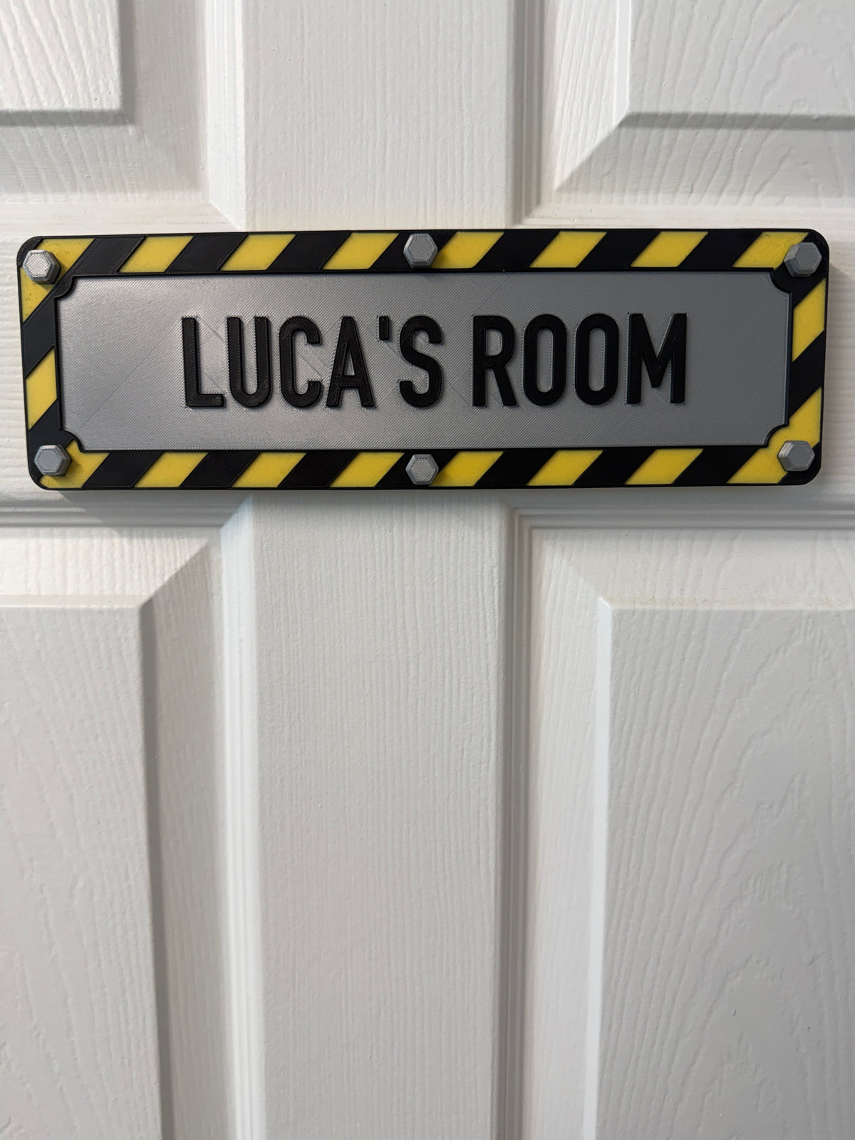 Personalised Construction Themed 3D Wall Sign | Kids Bedroom Decor