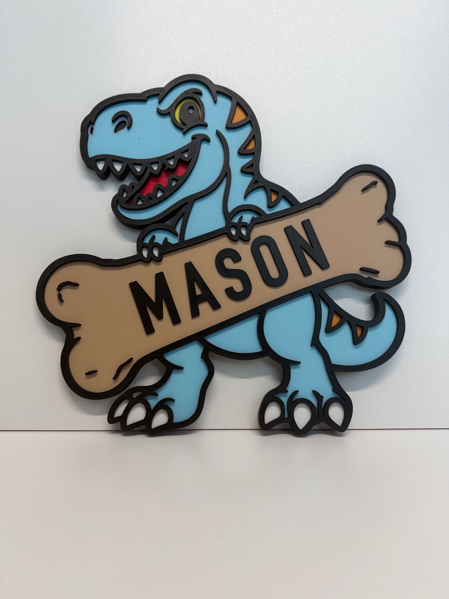 Personalised Dinosaur T Rex Sign | Kids Bedroom Decor