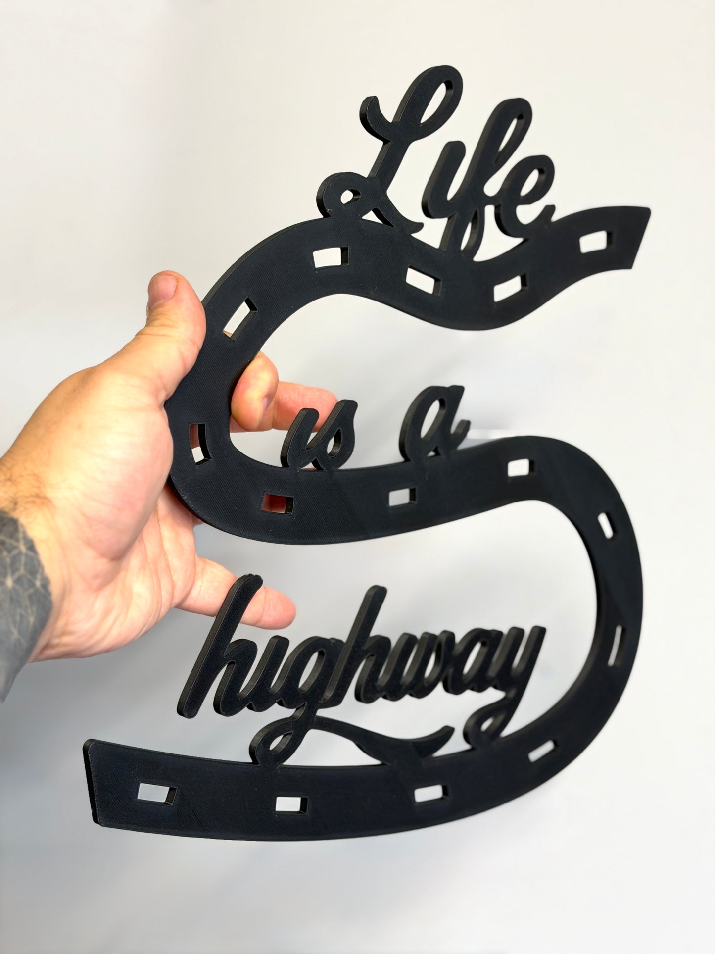 Life is a Highway Large 32cm 3D Wall Sign | Lyric Quotes | Kids Bedroom Decor | Adhesive Not Included