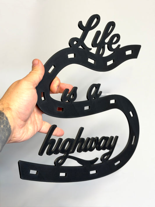 Life is a Highway Large 32cm 3D Wall Sign | Lyric Quotes | Kids Bedroom Decor | Adhesive Not Included
