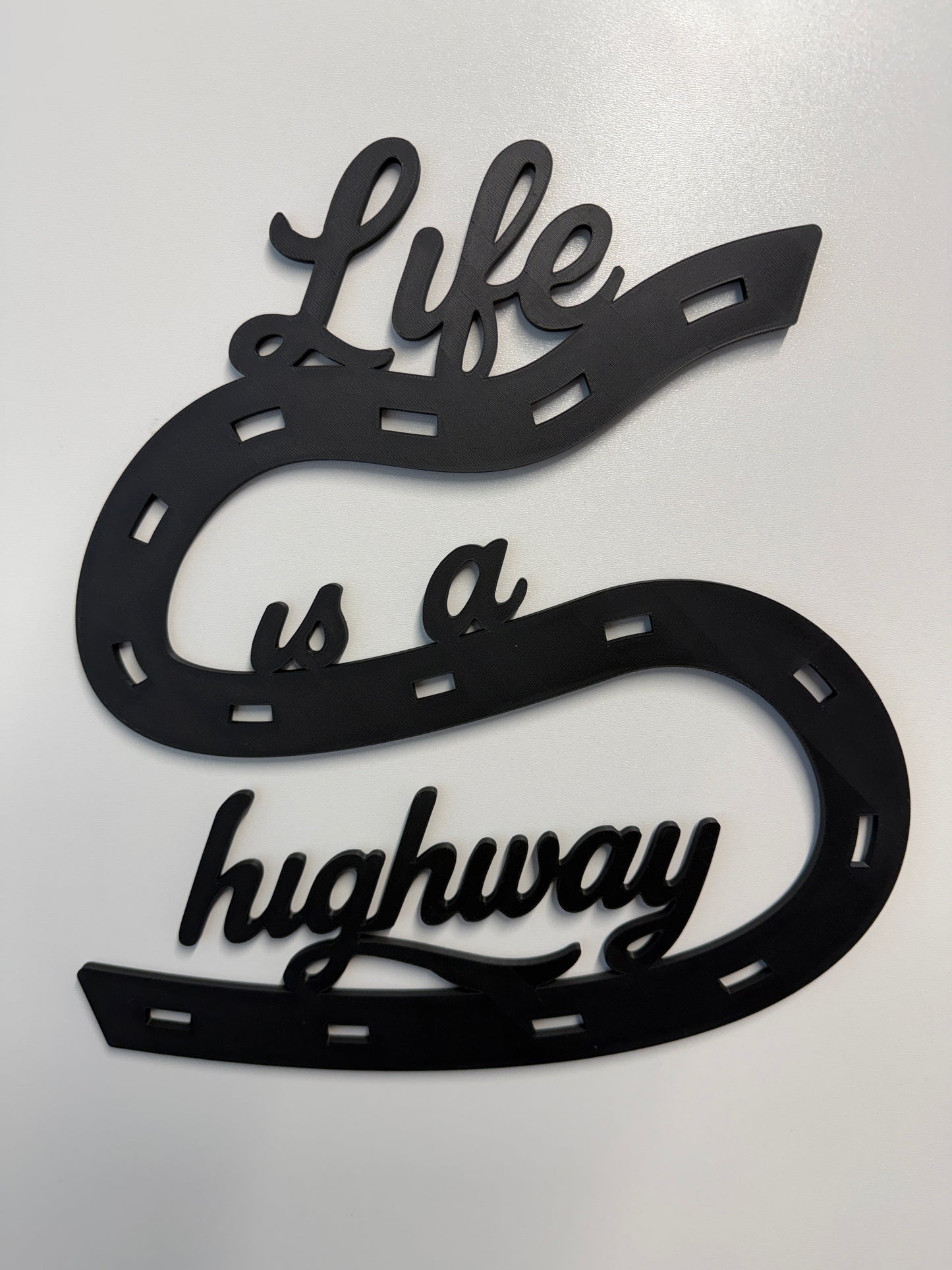 Life is a Highway Large 32cm 3D Wall Sign | Lyric Quotes | Kids Bedroom Decor | Adhesive Not Included