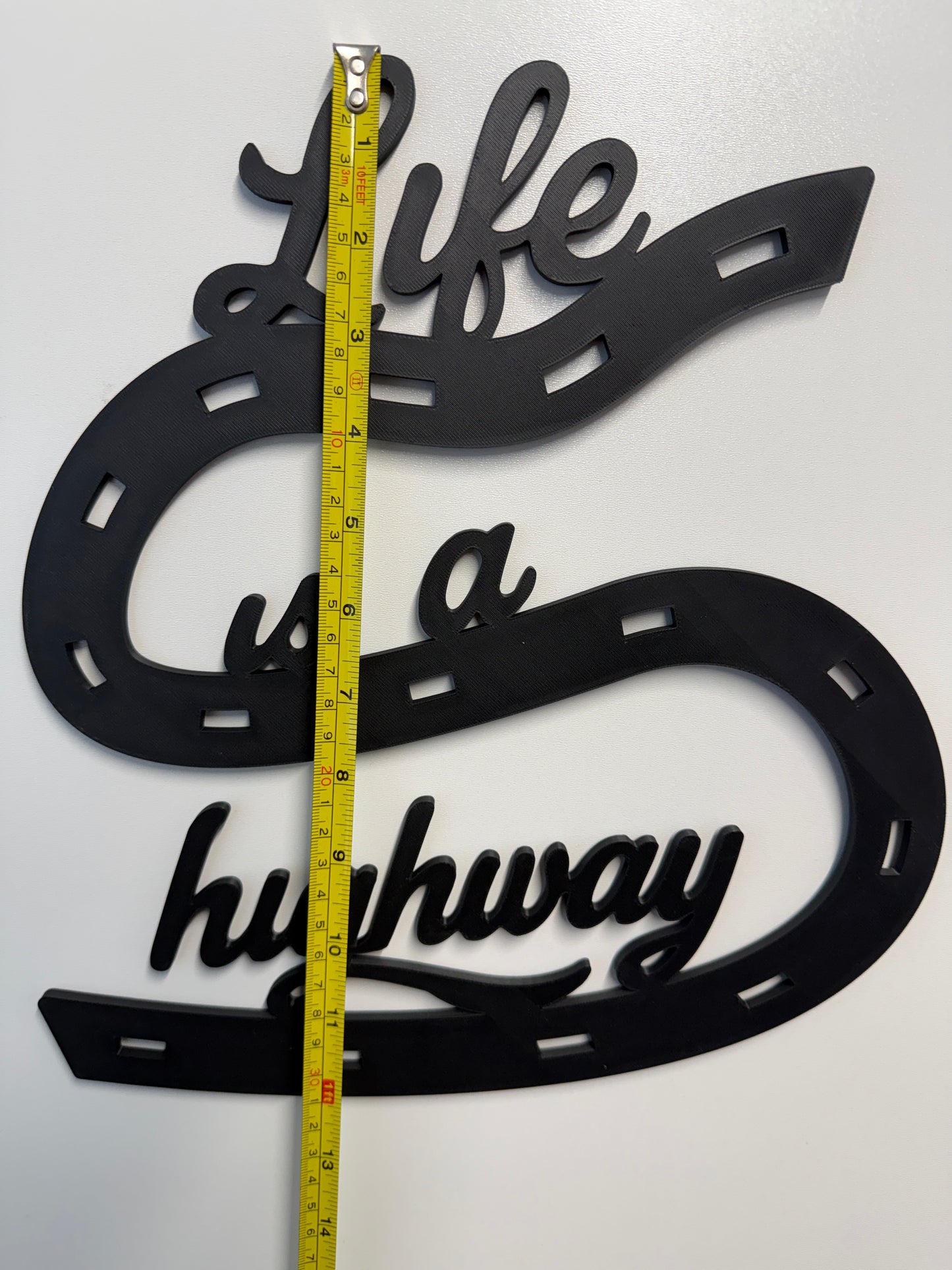Life is a Highway Large 32cm 3D Wall Sign | Lyric Quotes | Kids Bedroom Decor | Adhesive Not Included