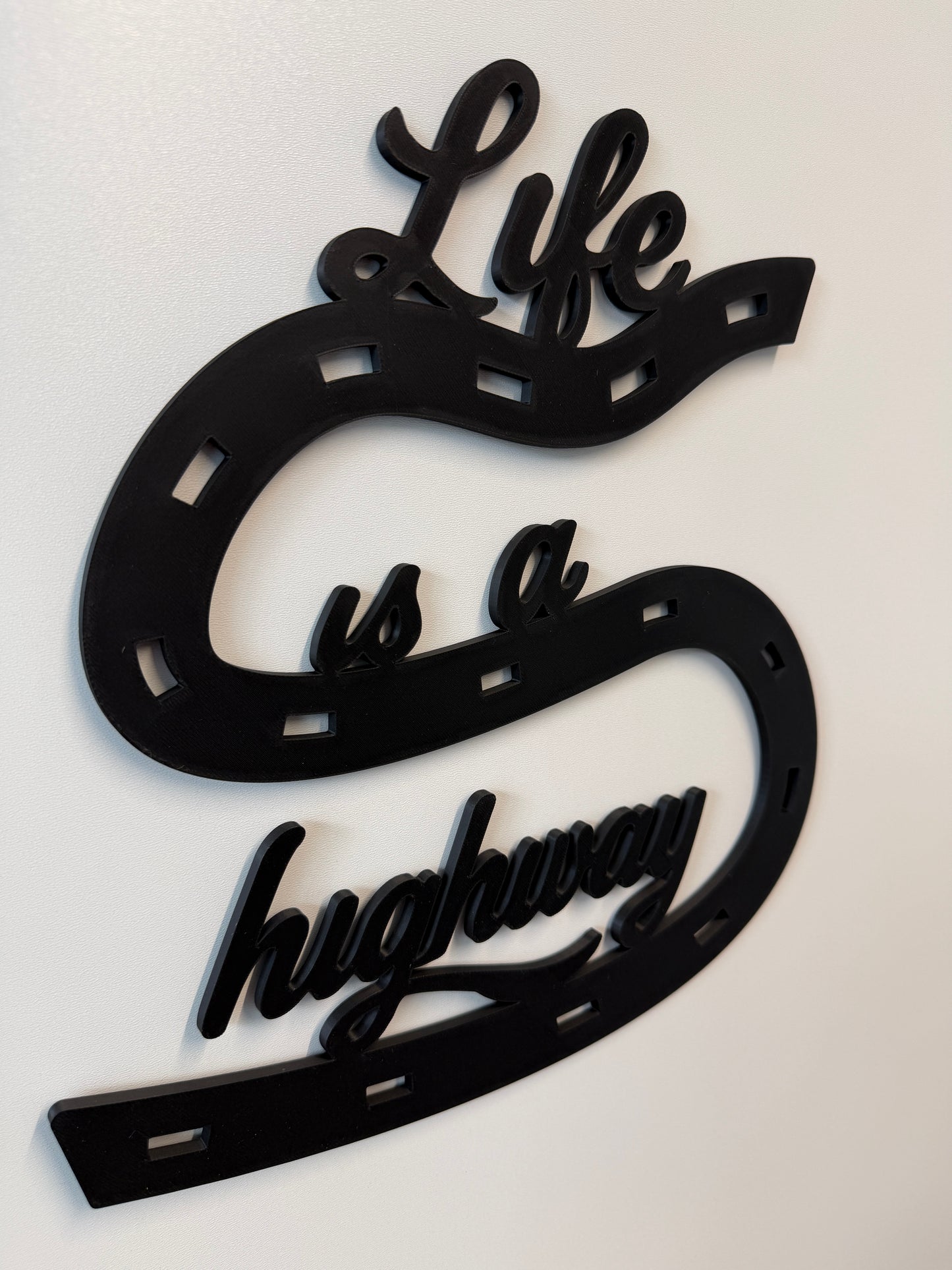 Life is a Highway Large 32cm 3D Wall Sign | Lyric Quotes | Kids Bedroom Decor | Adhesive Not Included