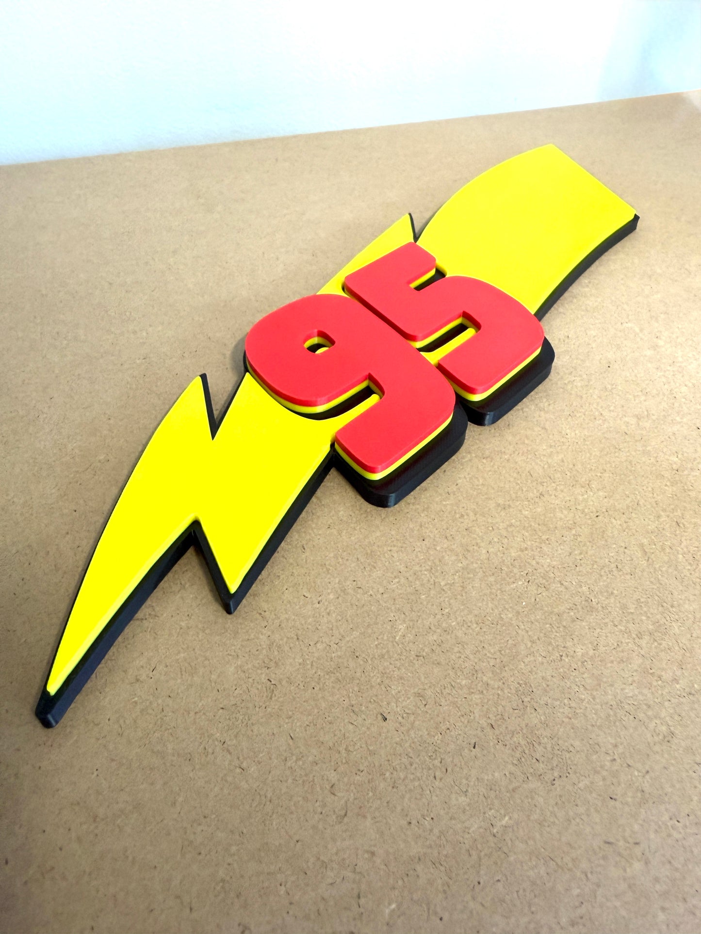95 Lightning Bolt 3D Wall Sign | Kids Bedroom Decor