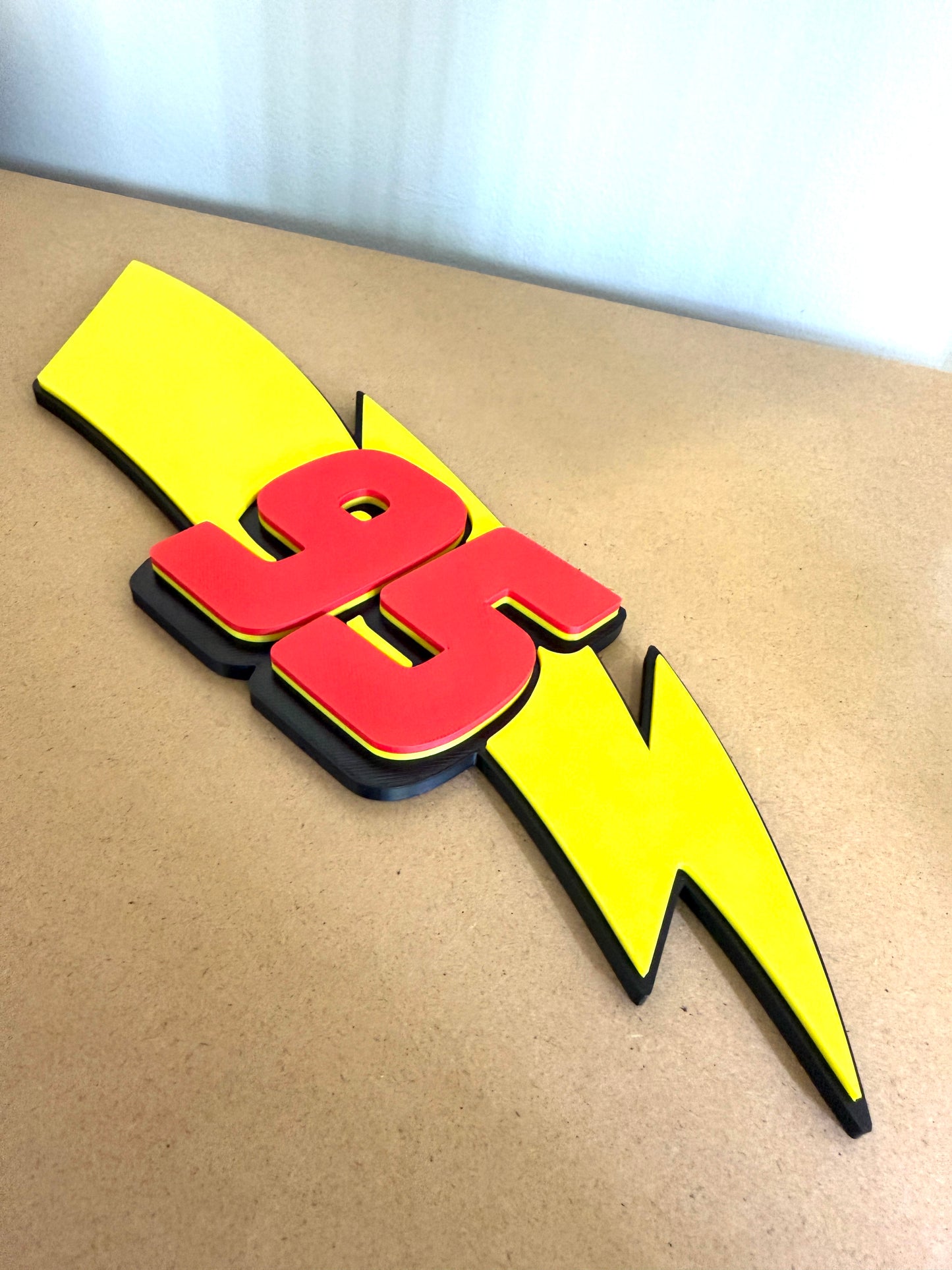 95 Lightning Bolt 3D Wall Sign | Kids Bedroom Decor