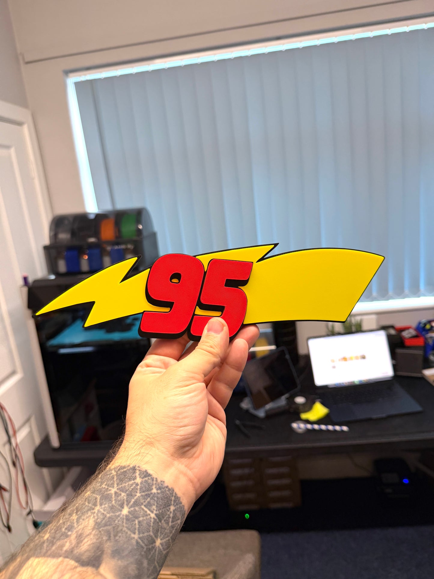 95 Lightning Bolt 3D Wall Sign | Kids Bedroom Decor