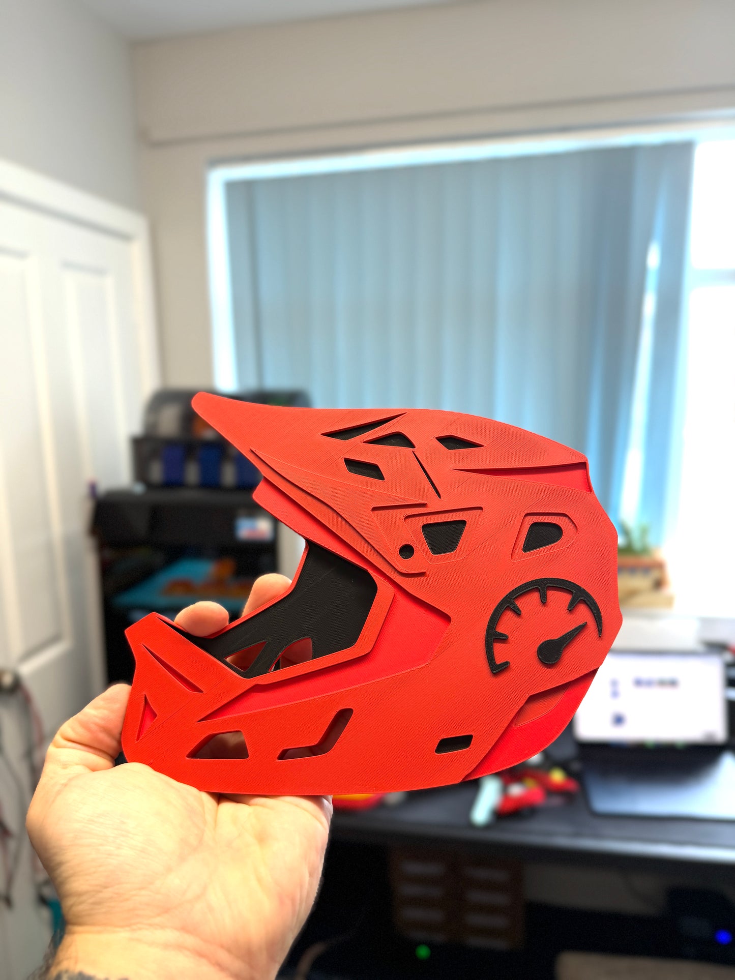 Motocross Crash Helmet 3D Wall Sign | Kids Bedroom Decor | Motorbike Decor