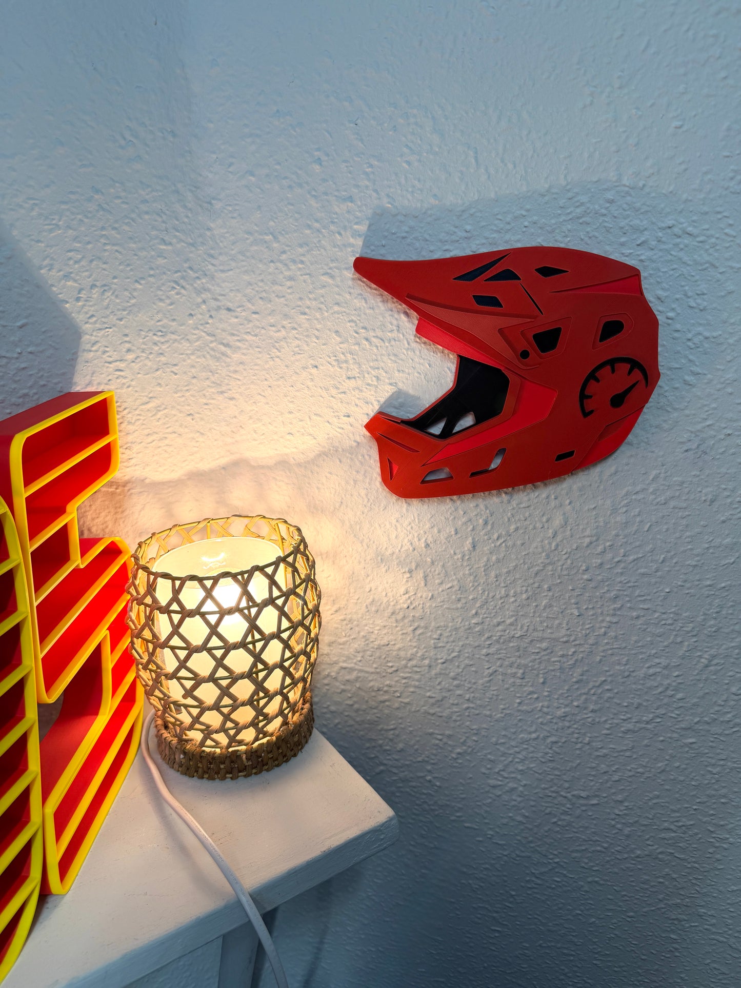 Motocross Crash Helmet 3D Wall Sign | Kids Bedroom Decor | Motorbike Decor