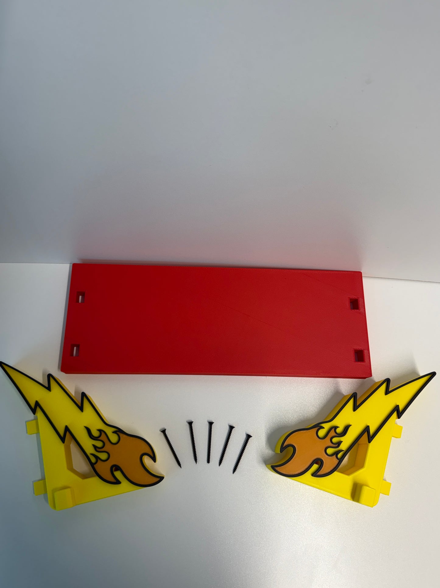 Flame / Lightning Bolt Red and Yellow Shelf - Wall Mounted - 43cm/17 inch Long