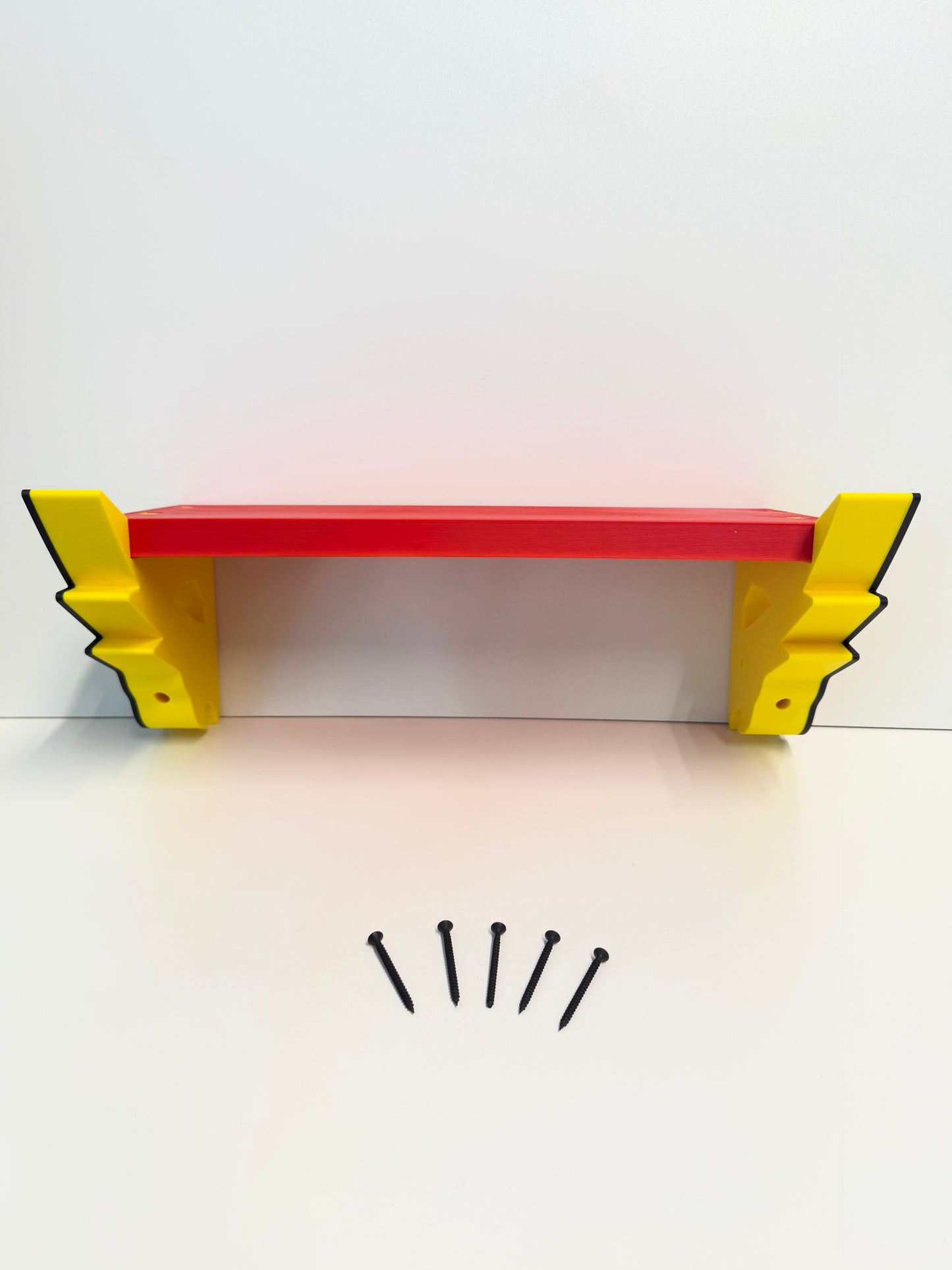 Flame / Lightning Bolt Red and Yellow Shelf - Wall Mounted - 43cm/17 inch Long