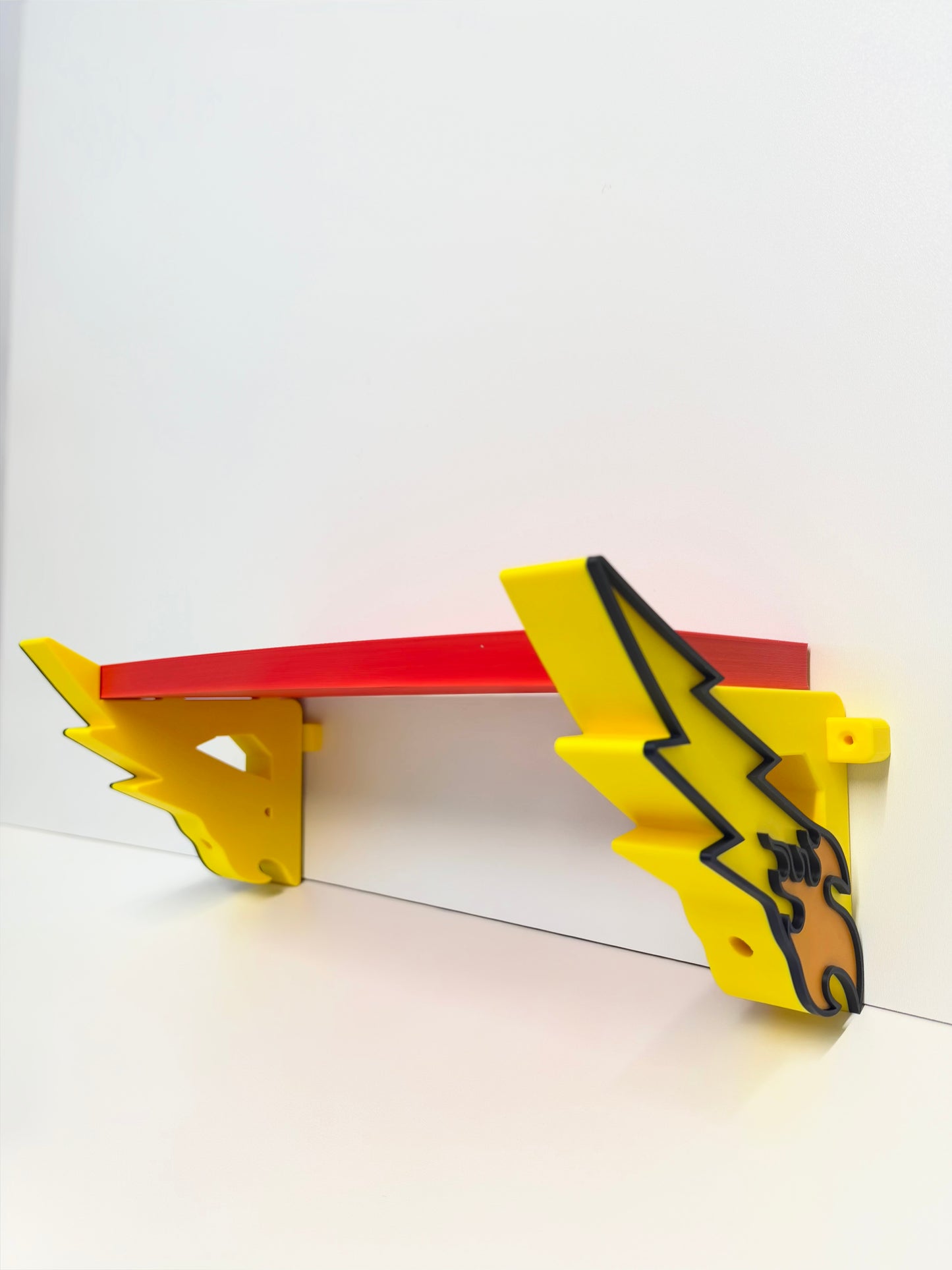 Flame / Lightning Bolt Red and Yellow Shelf - Wall Mounted - 43cm/17 inch Long