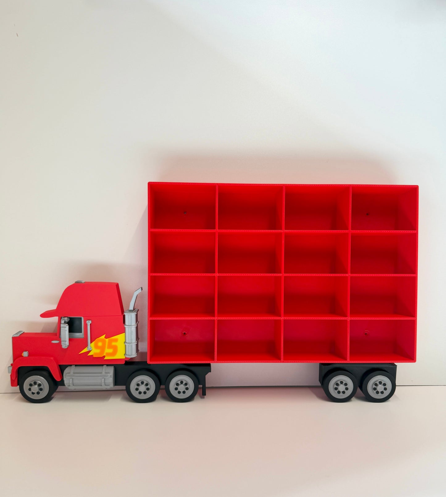 Toy Car Storage Shelf For Larger Cars/Trucks - Realistic Truck Design | Wall Mounted Toy Car Display