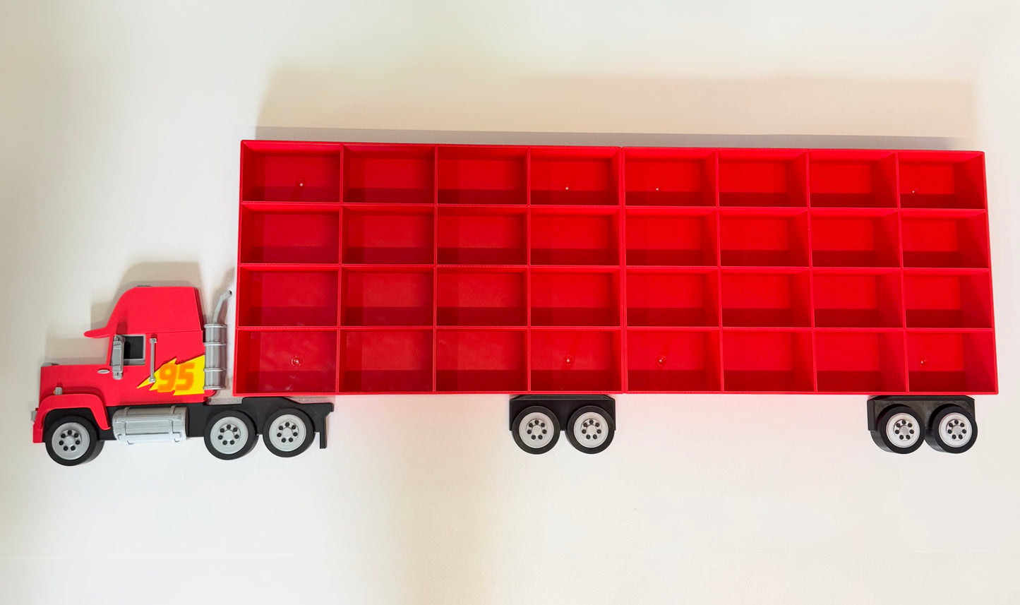 Toy Car Storage Shelf For Larger Cars/Trucks - Realistic Truck Design | Wall Mounted Toy Car Display