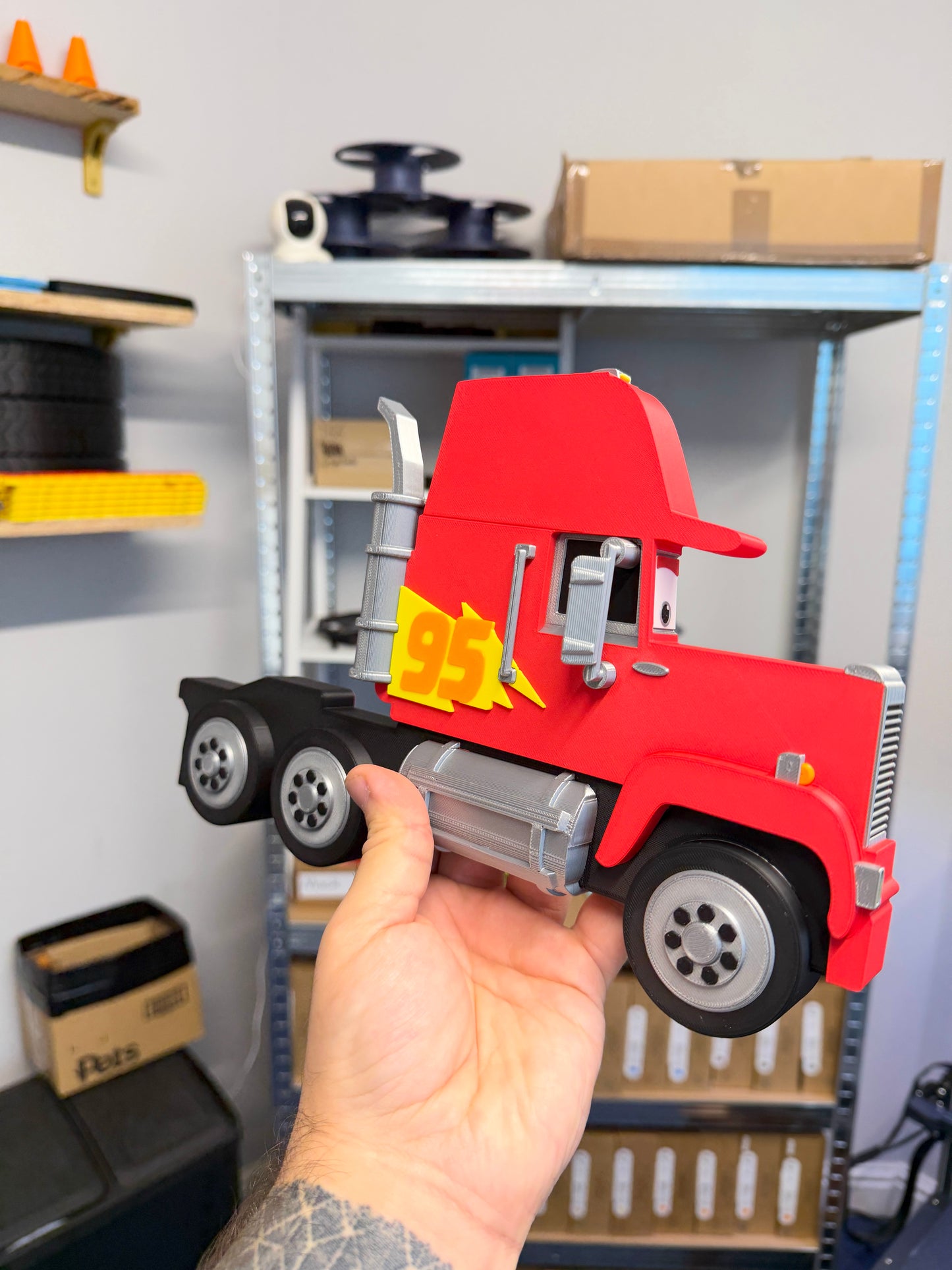 Truck & Wheels (NO SHELF) Right Facing | Turn Any Shelf into A Truck | For Toy Cars | Toy Car Storage Ideas | Wall Mounted