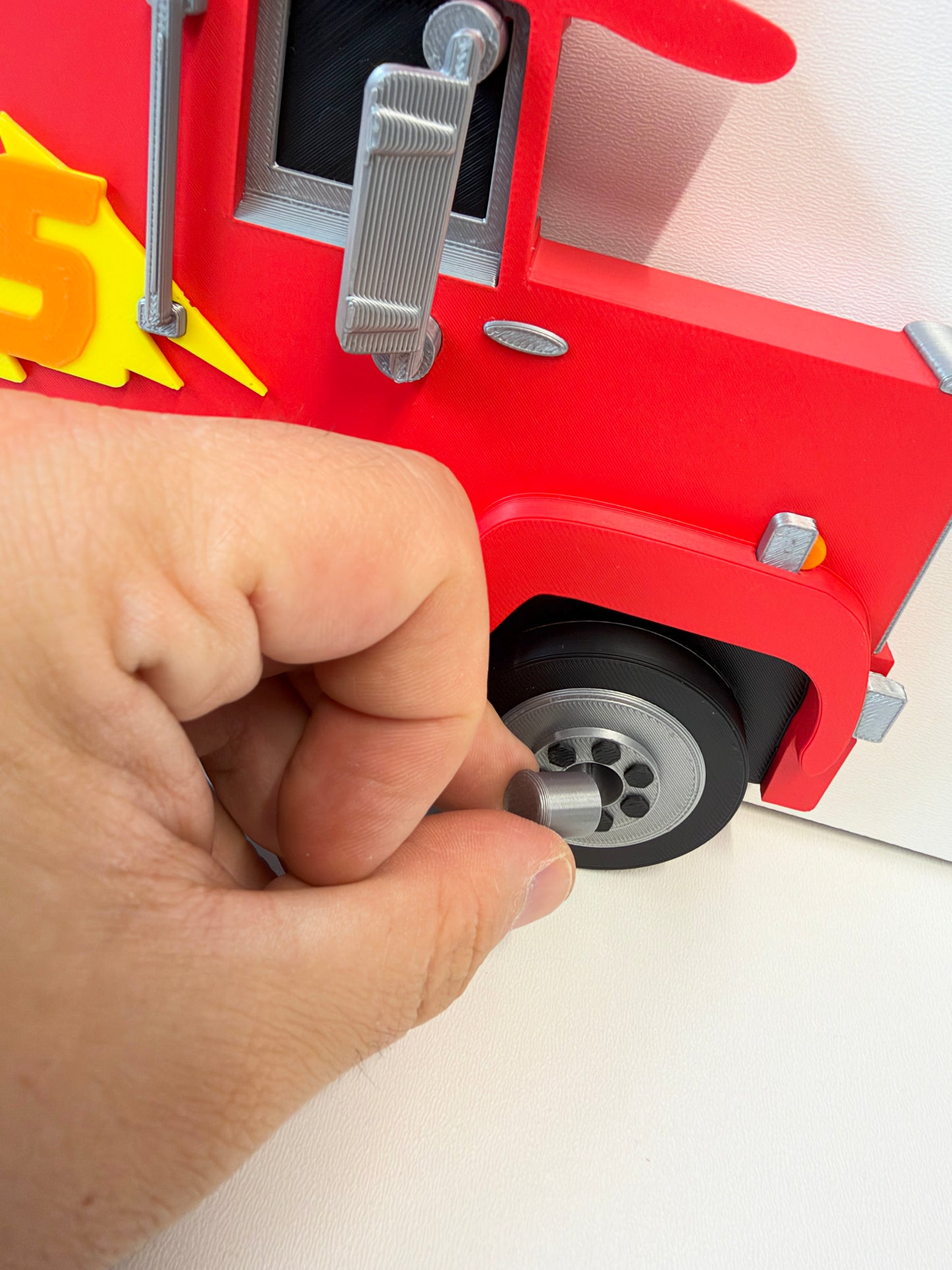 Truck Shaped Storage Shelf for Toy Cars, Holds 24-96 Cars, With Right Facing Realistic Truck Design, Wall Mounted Toy Cars Display
