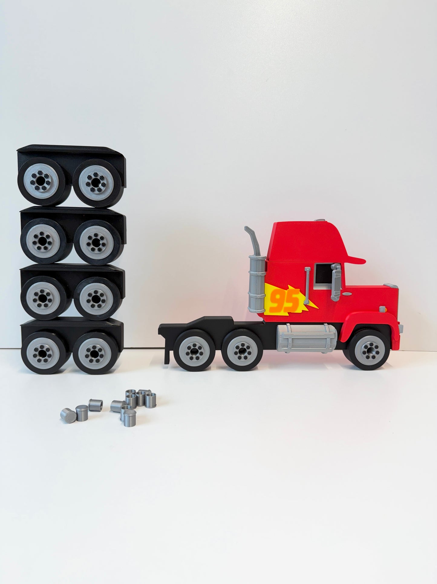 Truck & Wheels (NO SHELF) Right Facing | Turn Any Shelf into A Truck | For Toy Cars | Toy Car Storage Ideas | Wall Mounted
