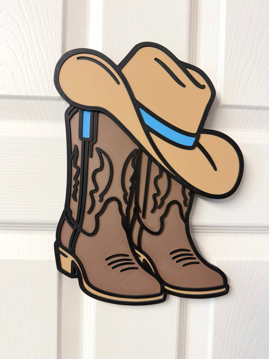 Cowboy/Cowgirl Boots Wall Sign | Kids Bedroom Decor