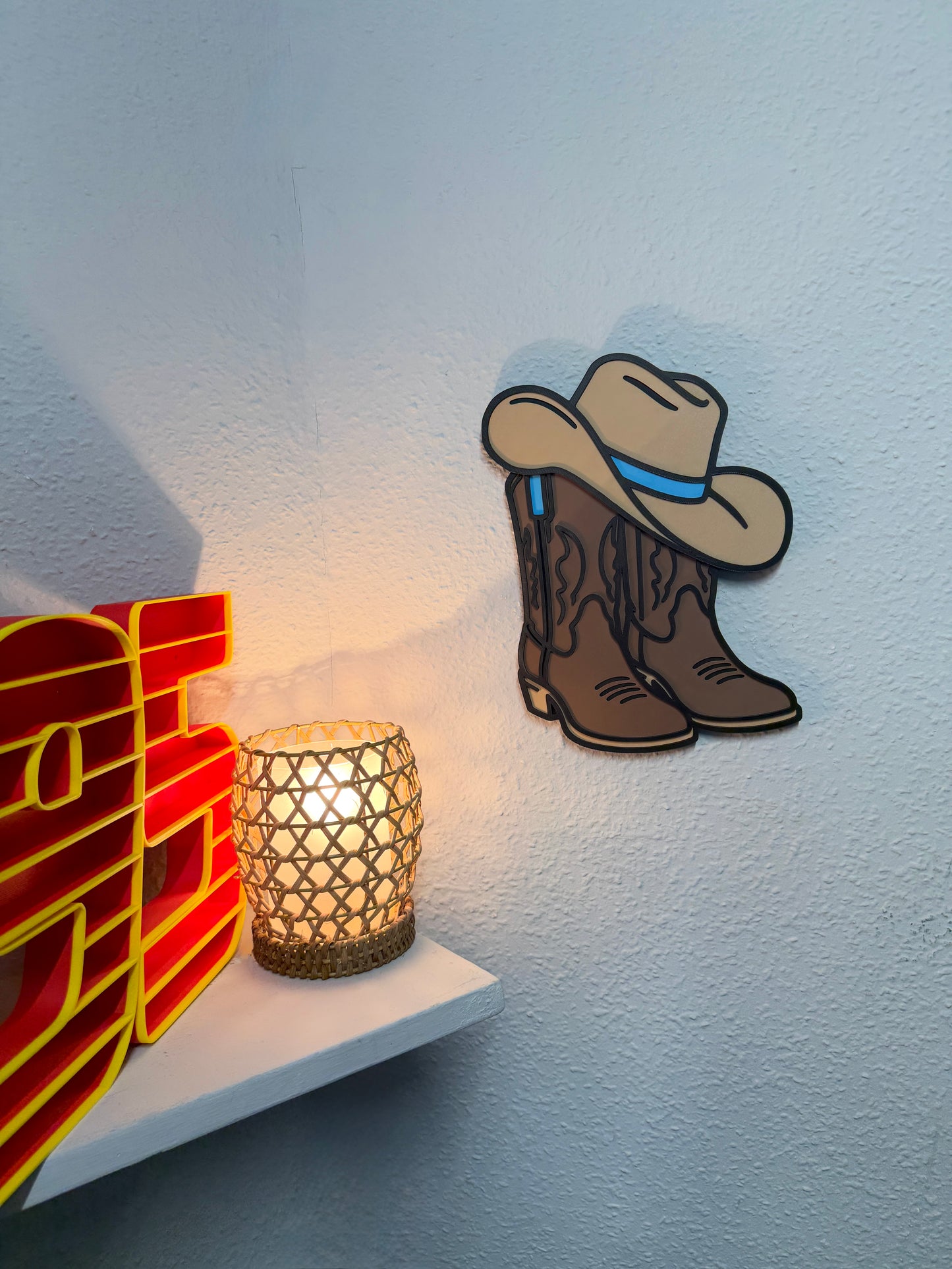 Cowboy/Cowgirl Boots Wall Sign | Kids Bedroom Decor