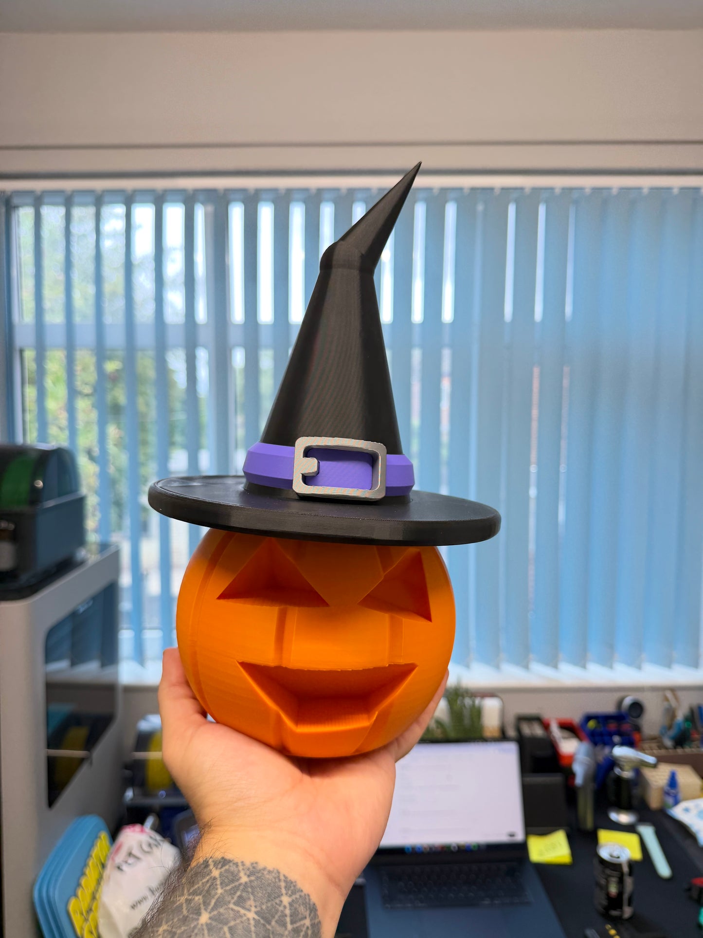 Halloween Pumpkin With Witches Hat Decoration | Seasonal Decor | Pumpkin Family