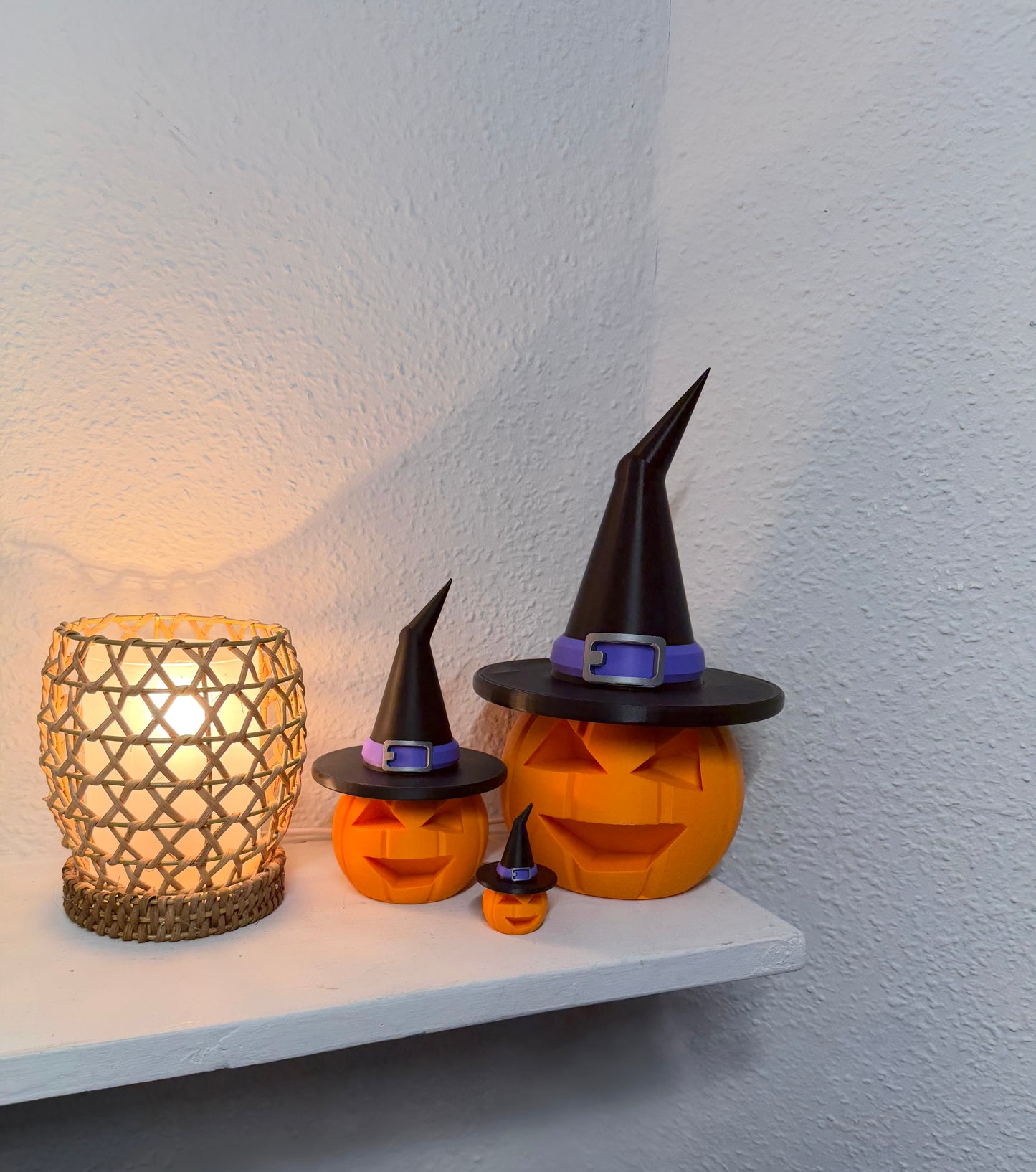 Halloween Pumpkin With Witches Hat Decoration | Seasonal Decor | Pumpkin Family