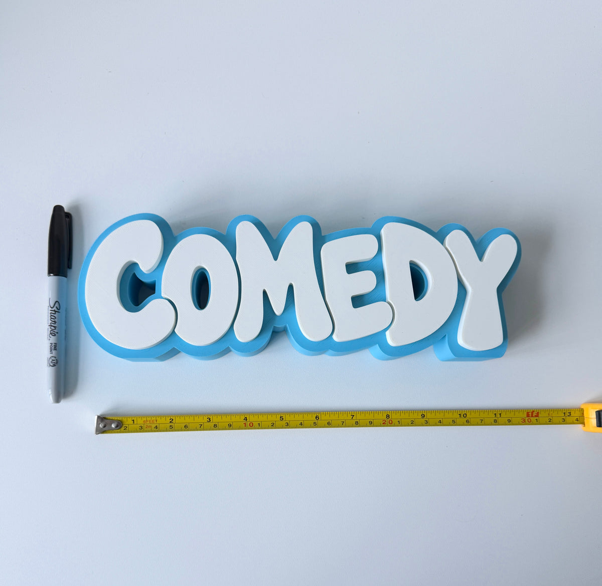Comedy Shelf Sign 29cm/11.5inch | Movie Collection Display | Film Room Decor