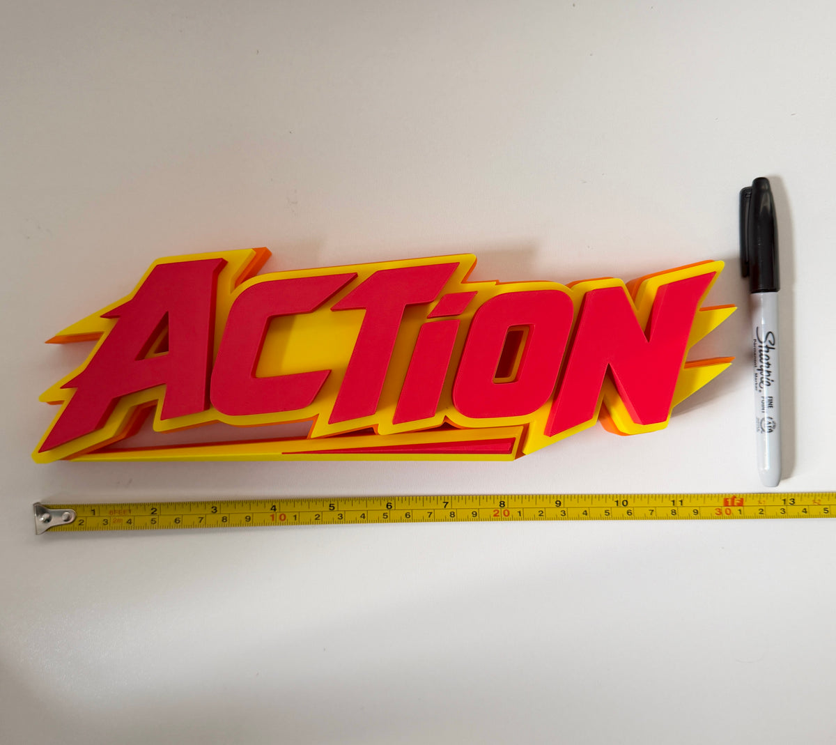 Action Shelf Sign 29cm/11.5inch | Movie Collection Display | Film Room Decor