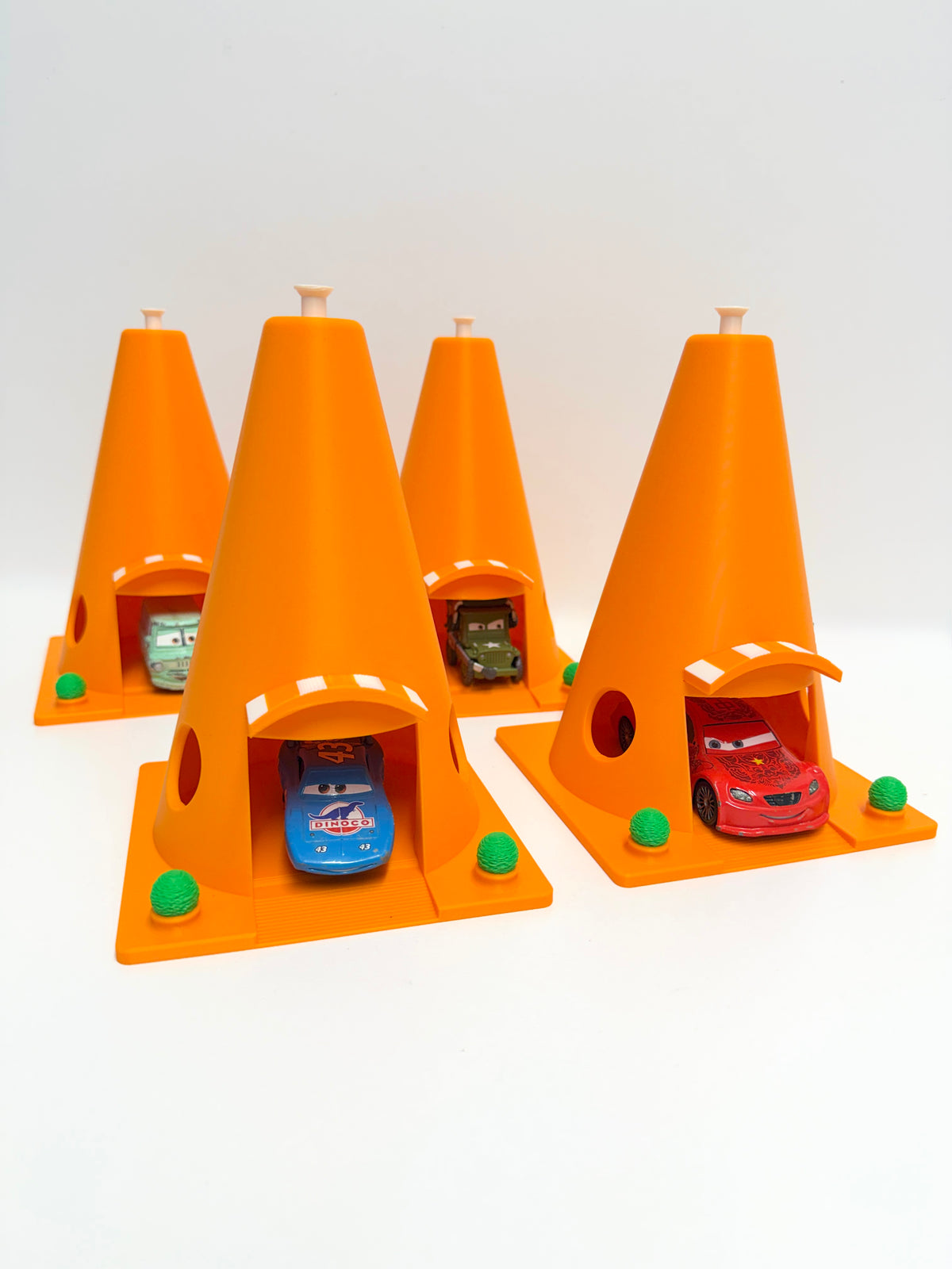 Cone Motel Garage 19.5cm/7.7 inch Tall – Toy Car Display Decoration – Storage Cone