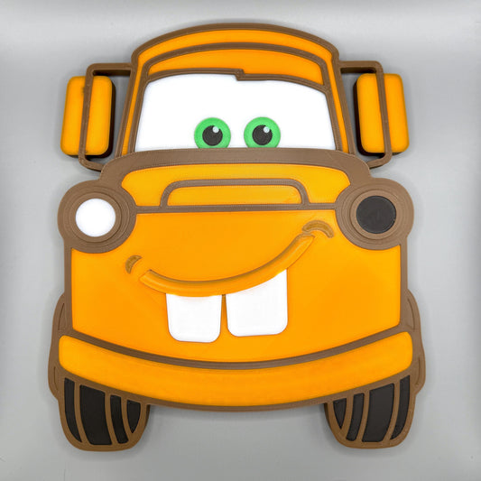 Tow Truck 3D Front View Wall Sign | Kids Bedroom Decor