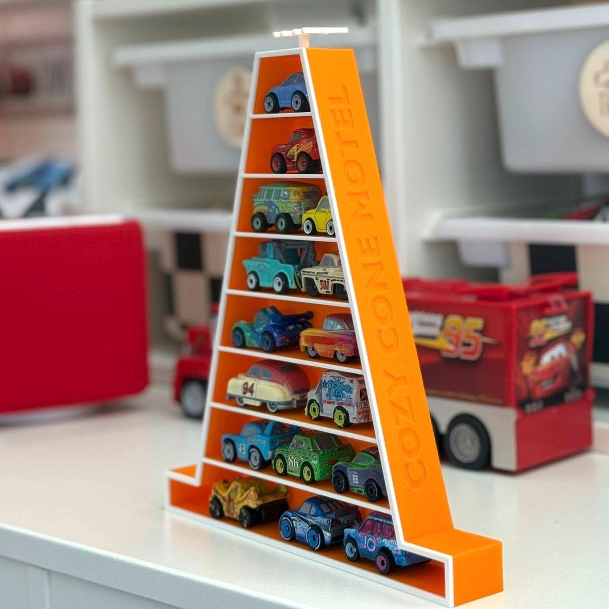 Mini Cone Motel | Shelf For Miniature Toy Cars