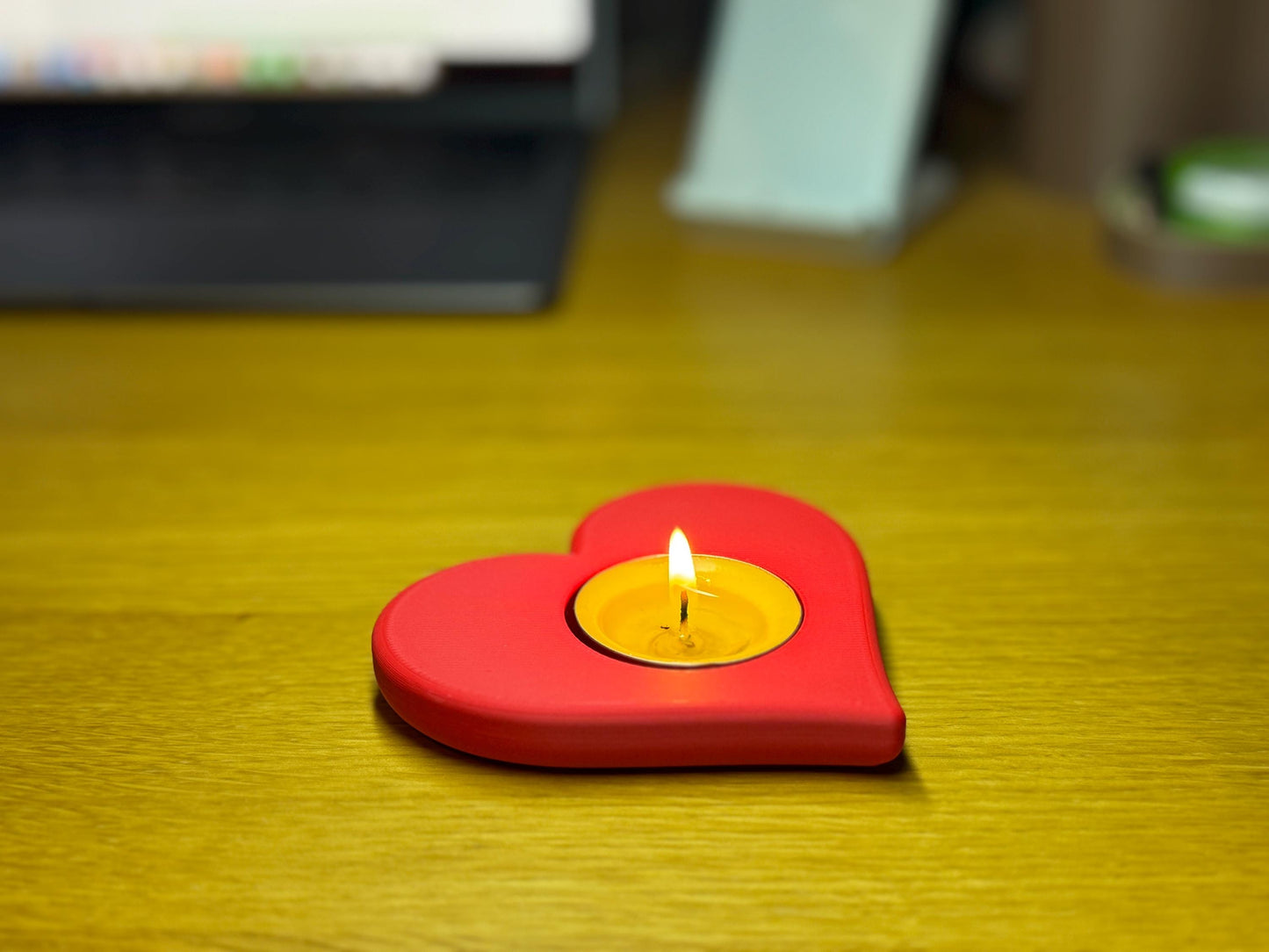 Heart Shaped Tealight Candle Holder | Smooth Realistic Rounded Edges | Romantic Gift, LED or Real Flame Holder | Valentine’s Day Home Decor