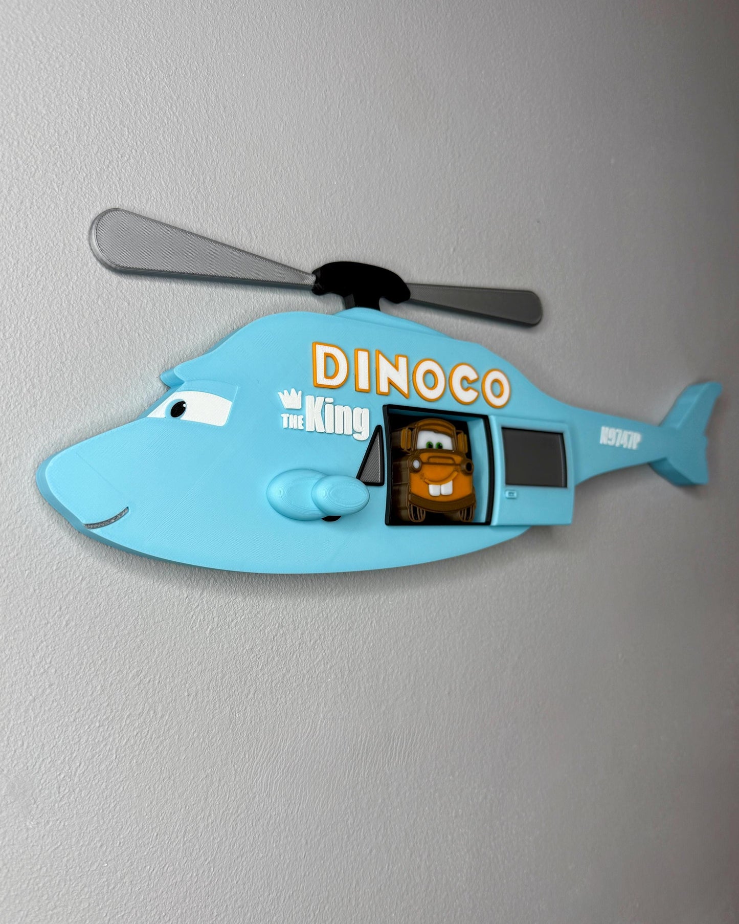 Tow Truck in a Helicopter 3D Sign | Kids Bedroom Decor