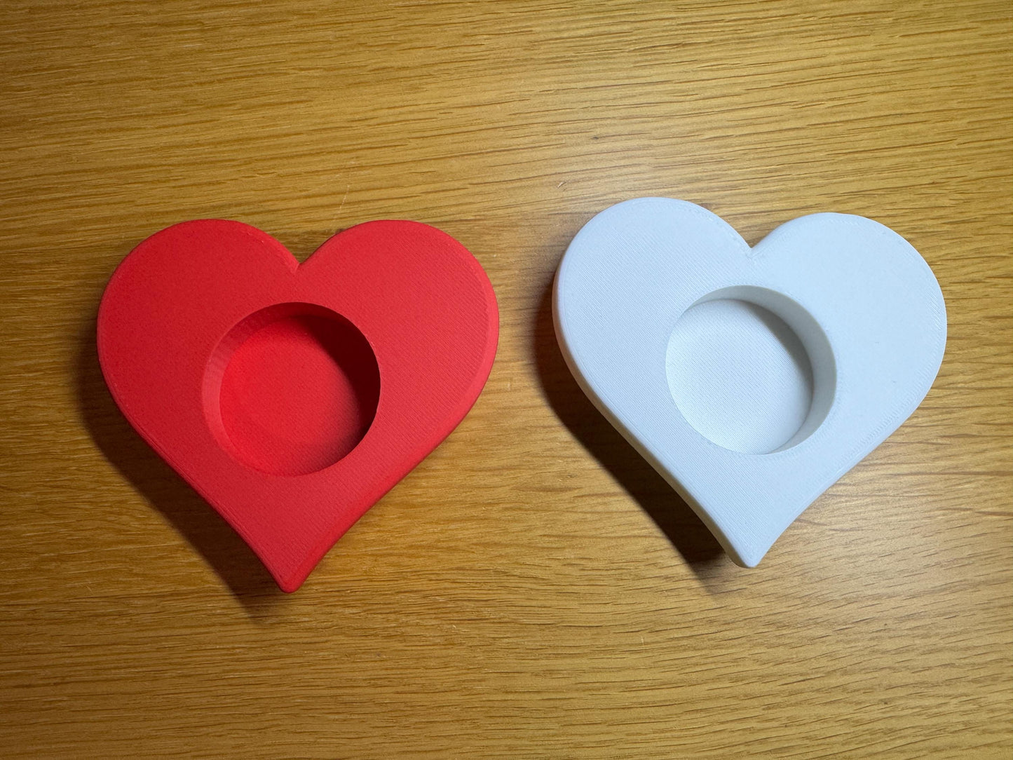 Heart Shaped Tealight Candle Holder | Smooth Realistic Rounded Edges | Romantic Gift, LED or Real Flame Holder | Valentine’s Day Home Decor