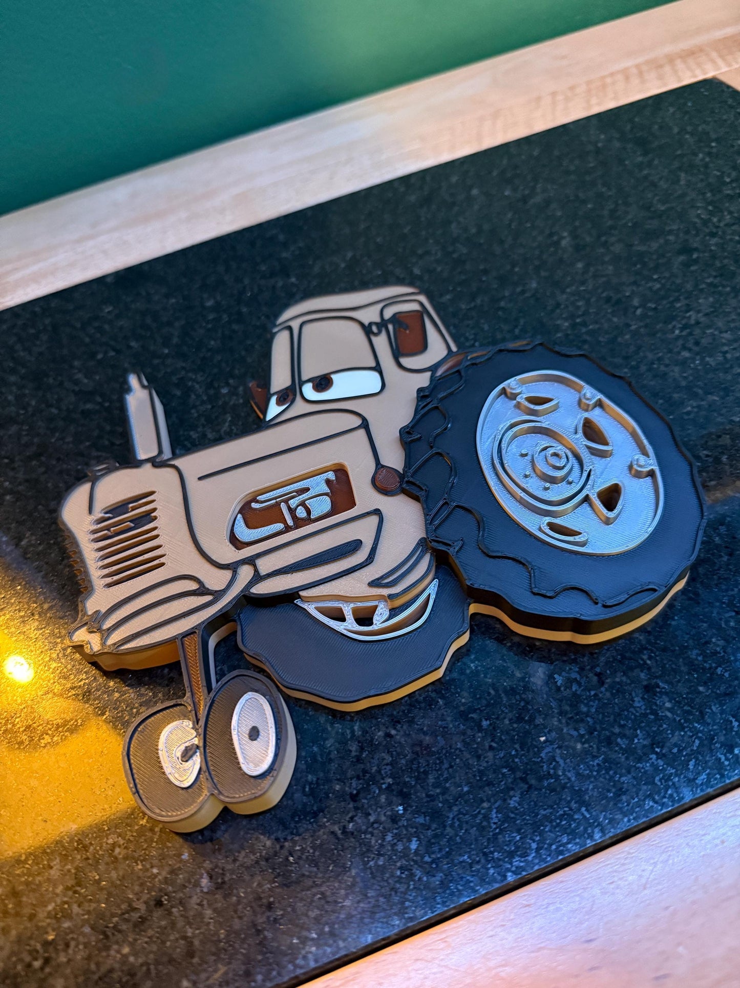 Tractor 3D Detailed Effect | Side View Wall Sign  |  Kids Bedroom Decor