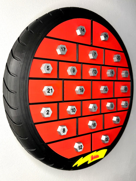 Car Tyre Advent Calendar and Display Shelf