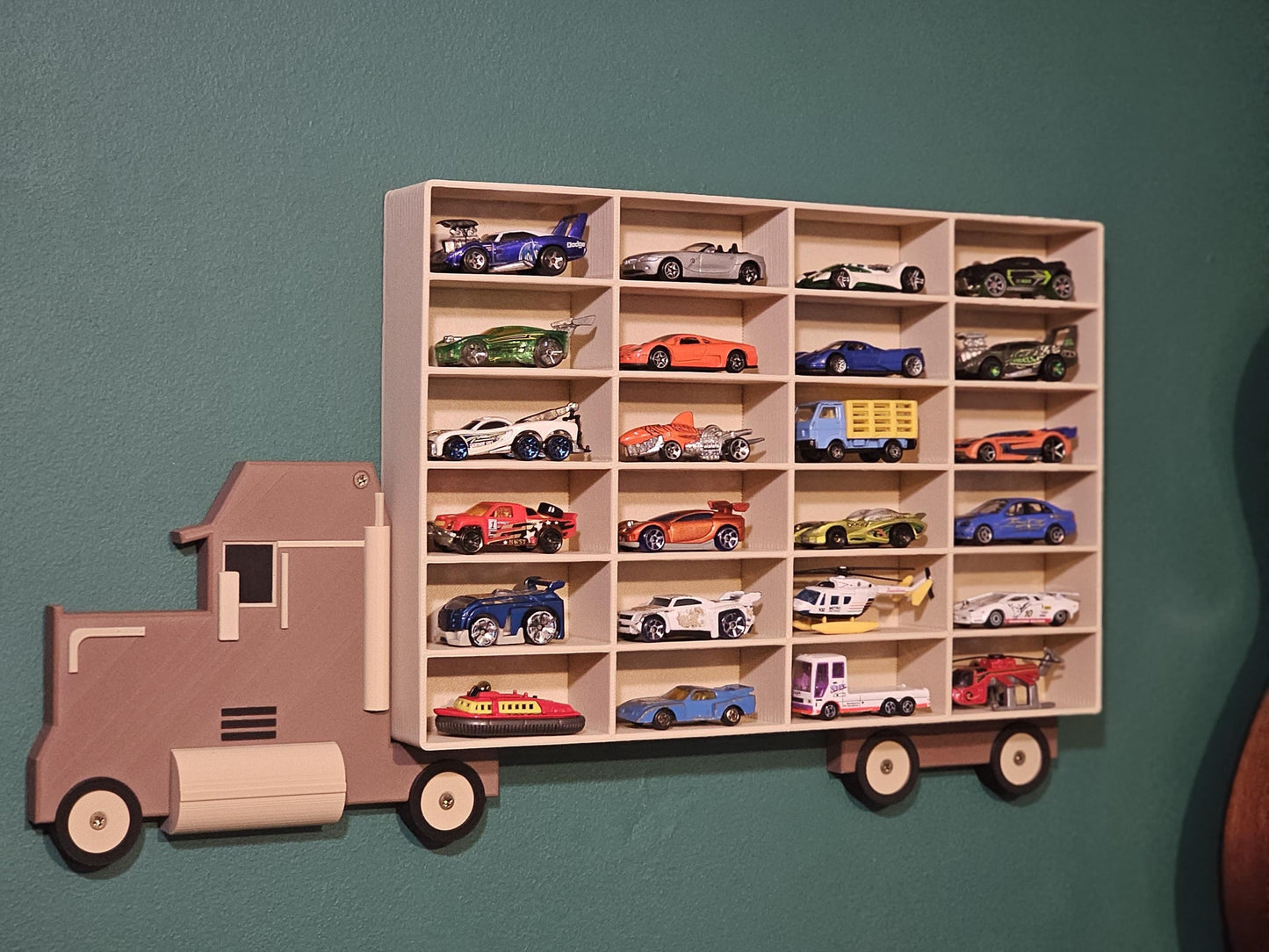 Wood Style Car Collection Display Shelf - Truck Shaped - Wall Mounted Matchbox Storage/Holder