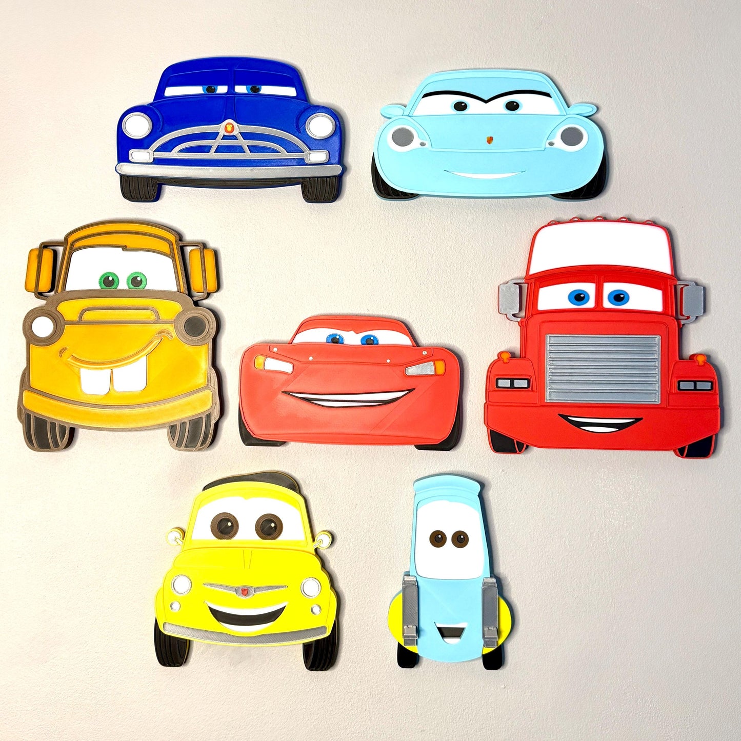 3D Style Car Characters Discount MULTIBUY Listing | Front View Large Wall Signs | Kids Bedroom Decor