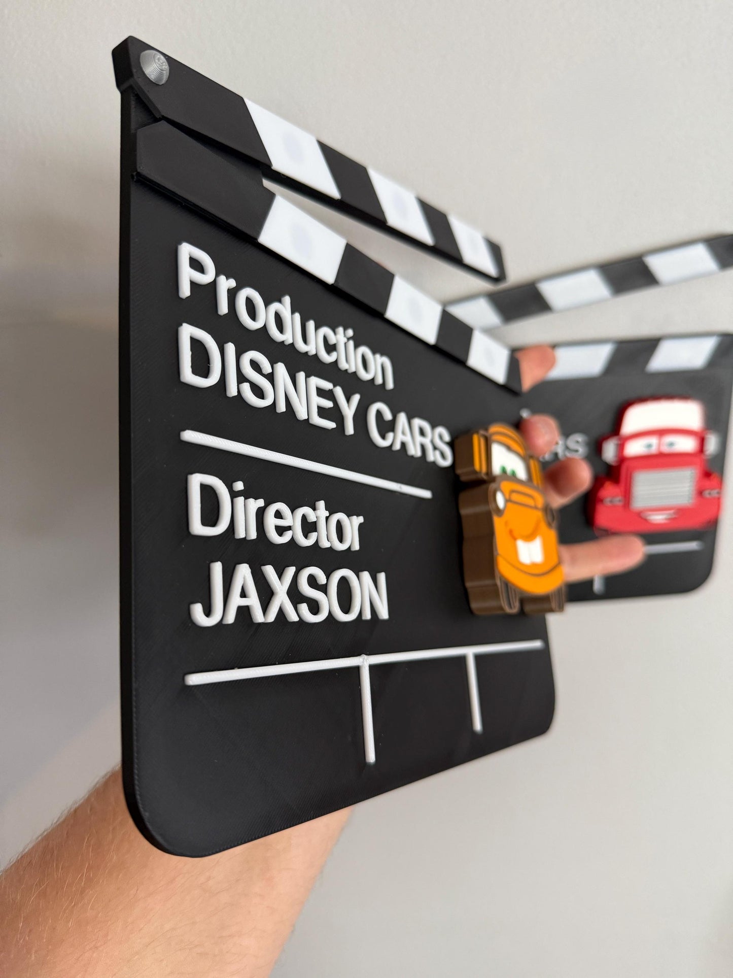 Car Clapper Board Movie Decoration with Choice of Character | Wall Sign or Decoration | Kids Bedroom Decor