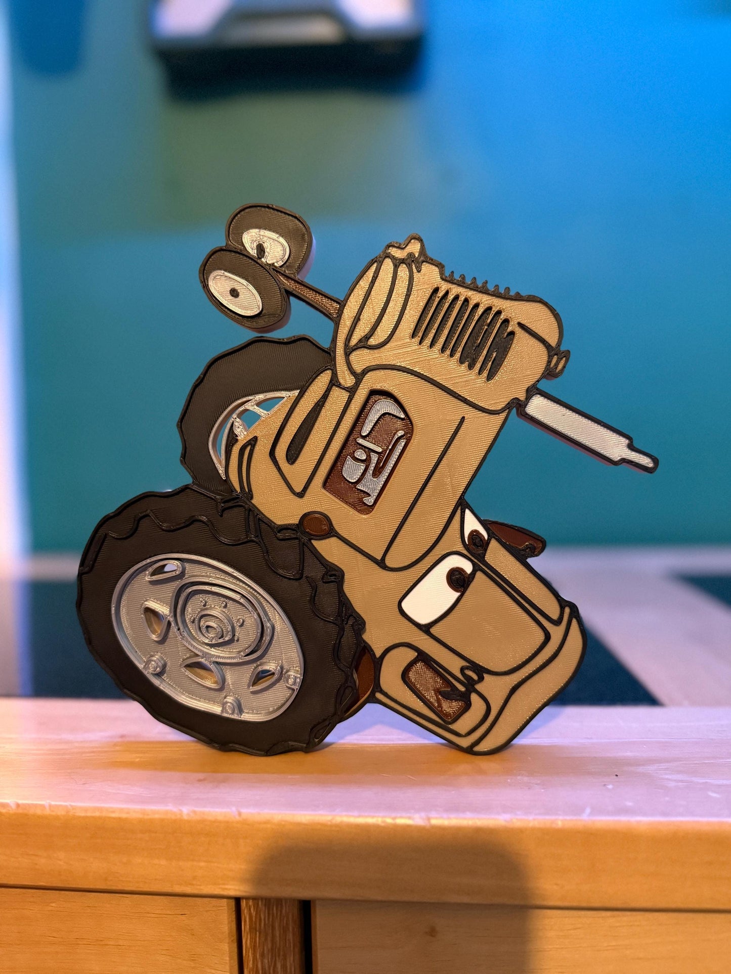 Tractor 3D Detailed Effect | Side View Wall Sign  |  Kids Bedroom Decor