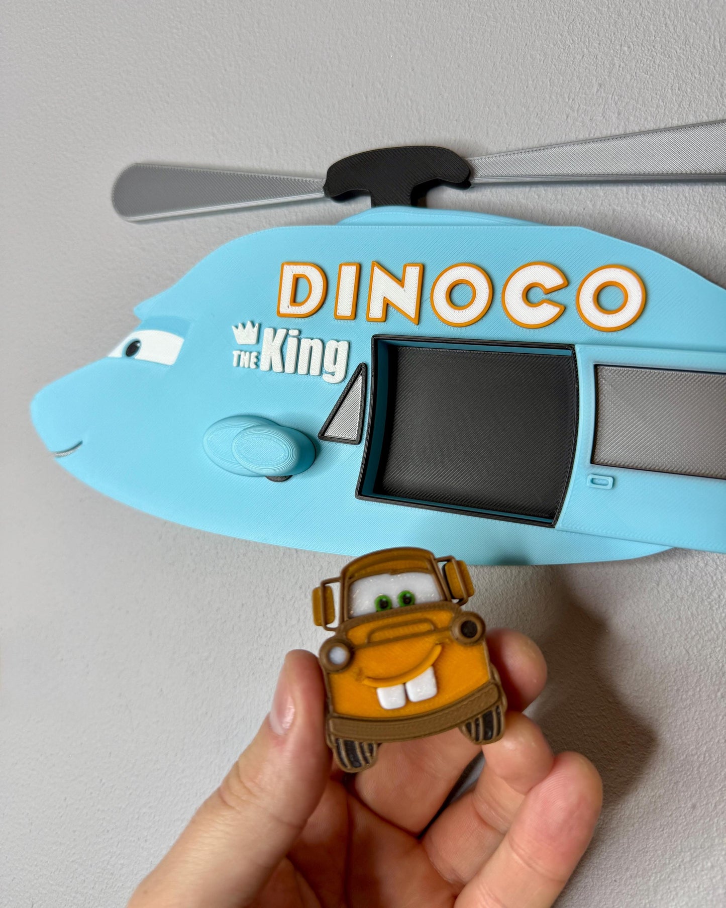 Tow Truck in a Helicopter 3D Sign | Kids Bedroom Decor