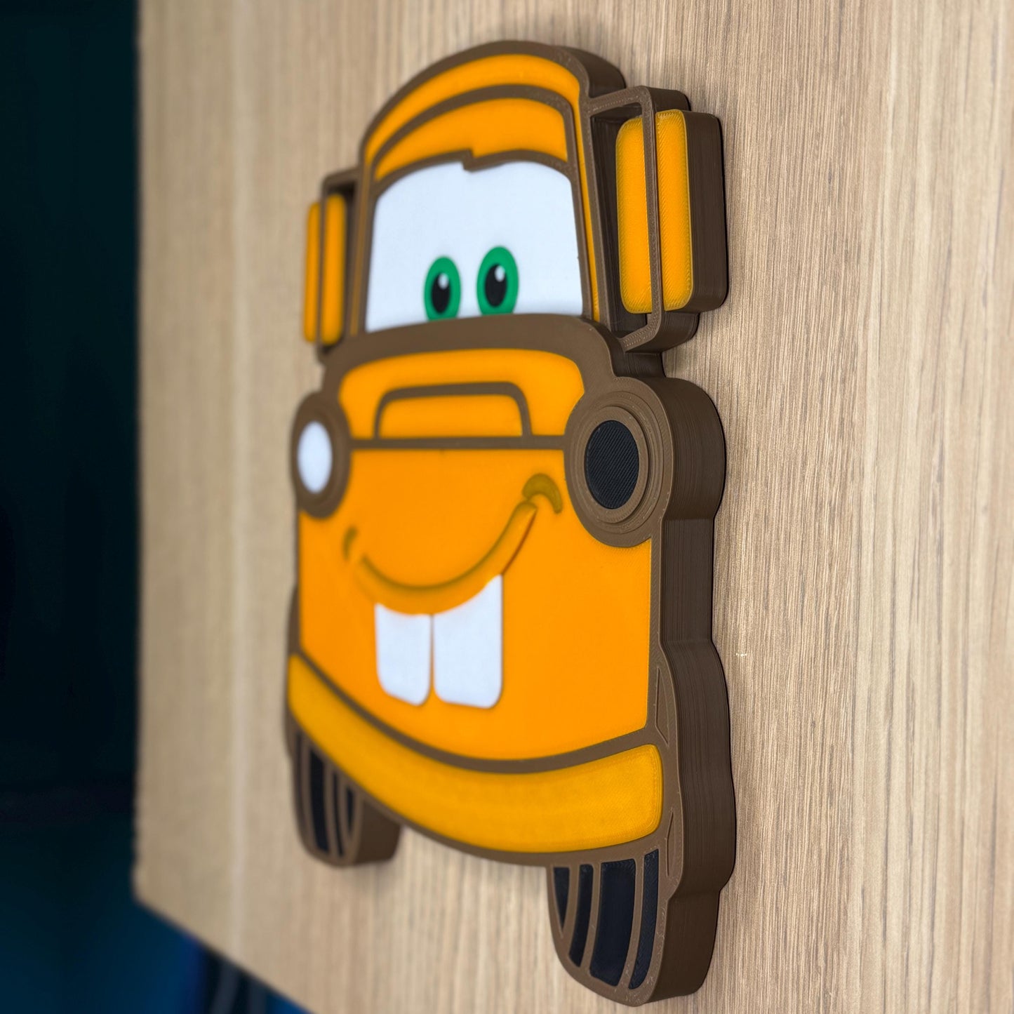 Tow Truck 3D Front View Wall Sign | Kids Bedroom Decor