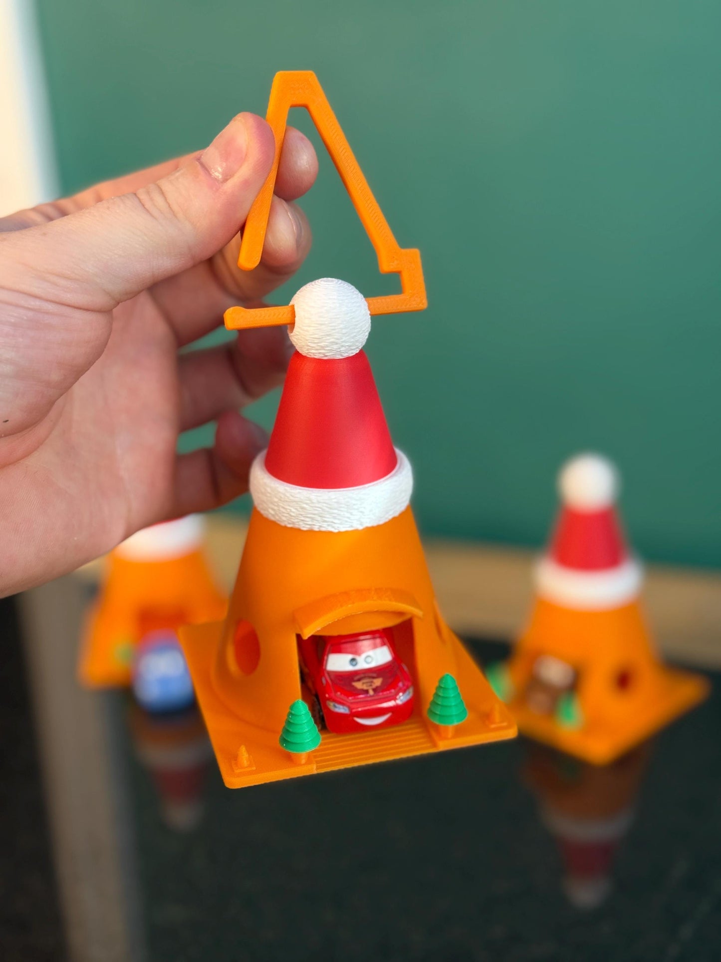 Cone Motel Christmas Tree Decorations 11cm Tall | Car Themed Hanging Decoration | Fits Most Mini Racers
