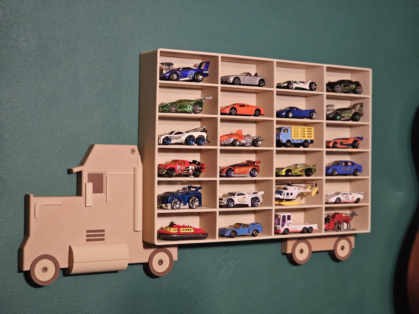 Wood Style Car Collection Display Shelf - Truck Shaped - Wall Mounted Matchbox Storage/Holder